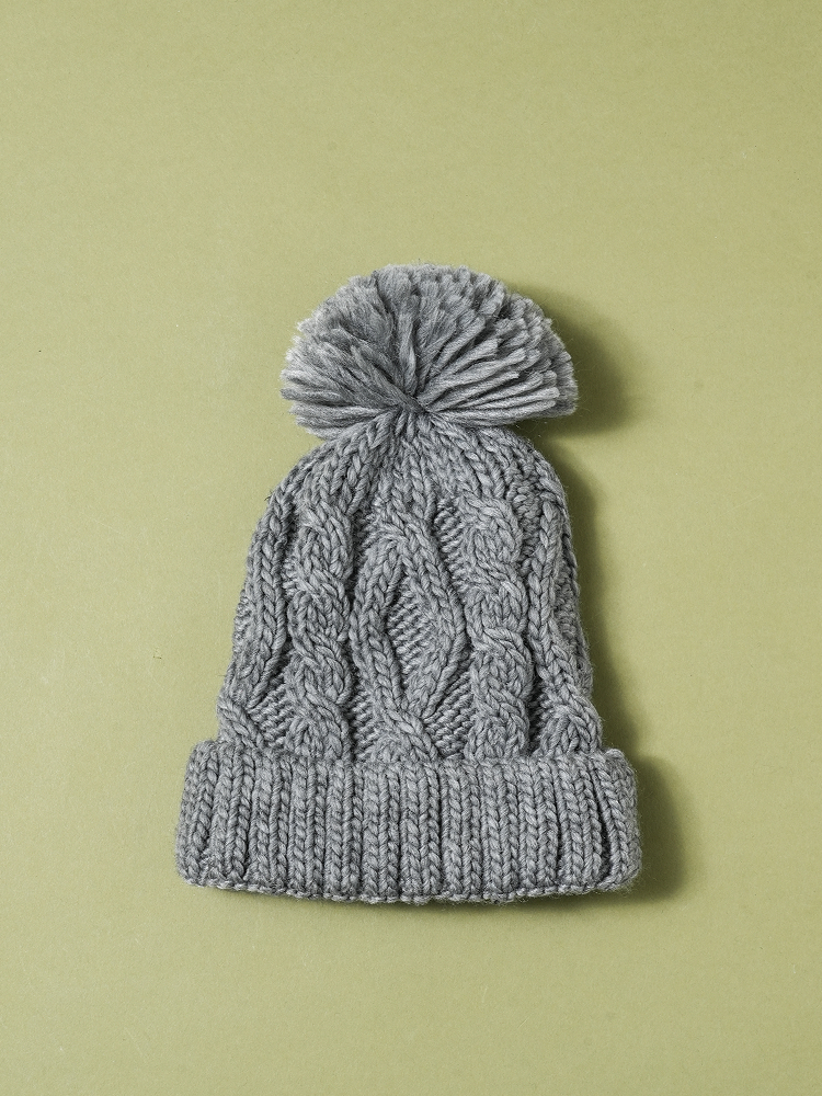 knit bauble hat charcoal