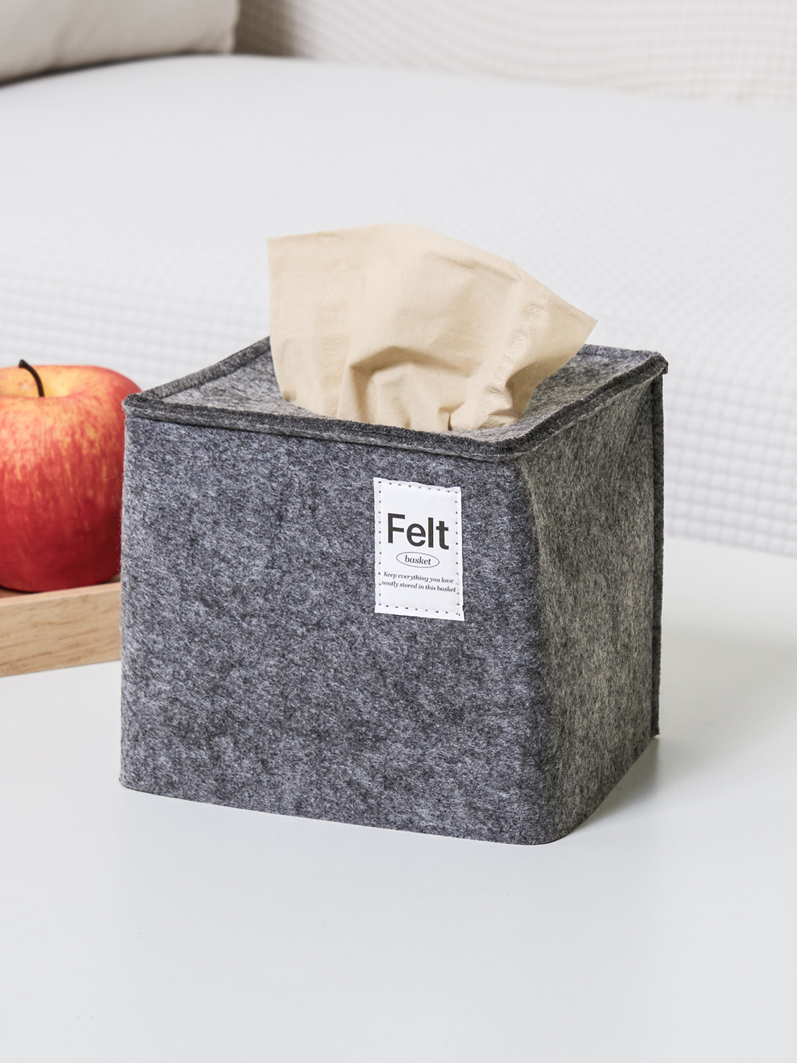 Felt Mini Square Tissue Case Modern