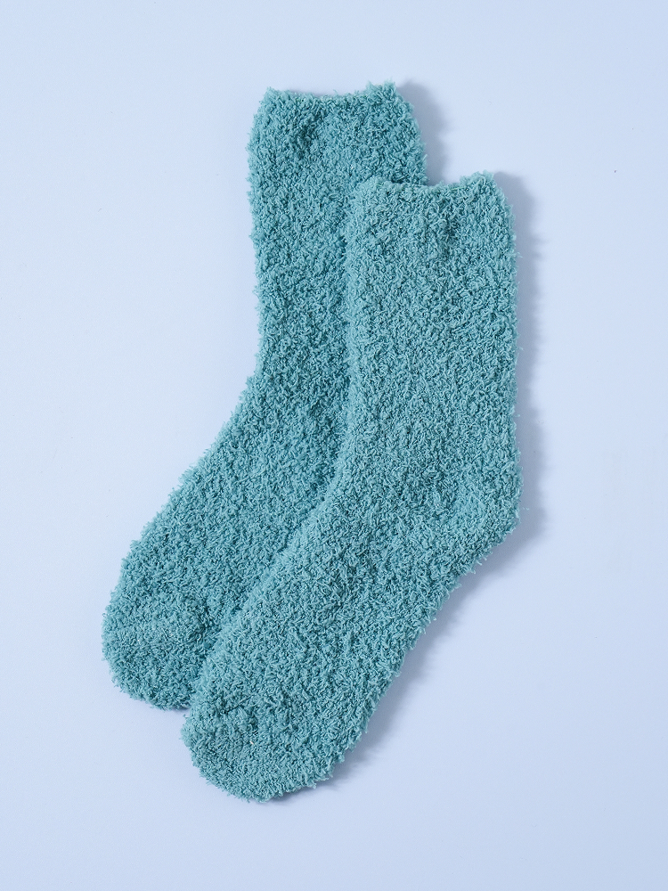 Basic Solid Color Sleep Socks Green