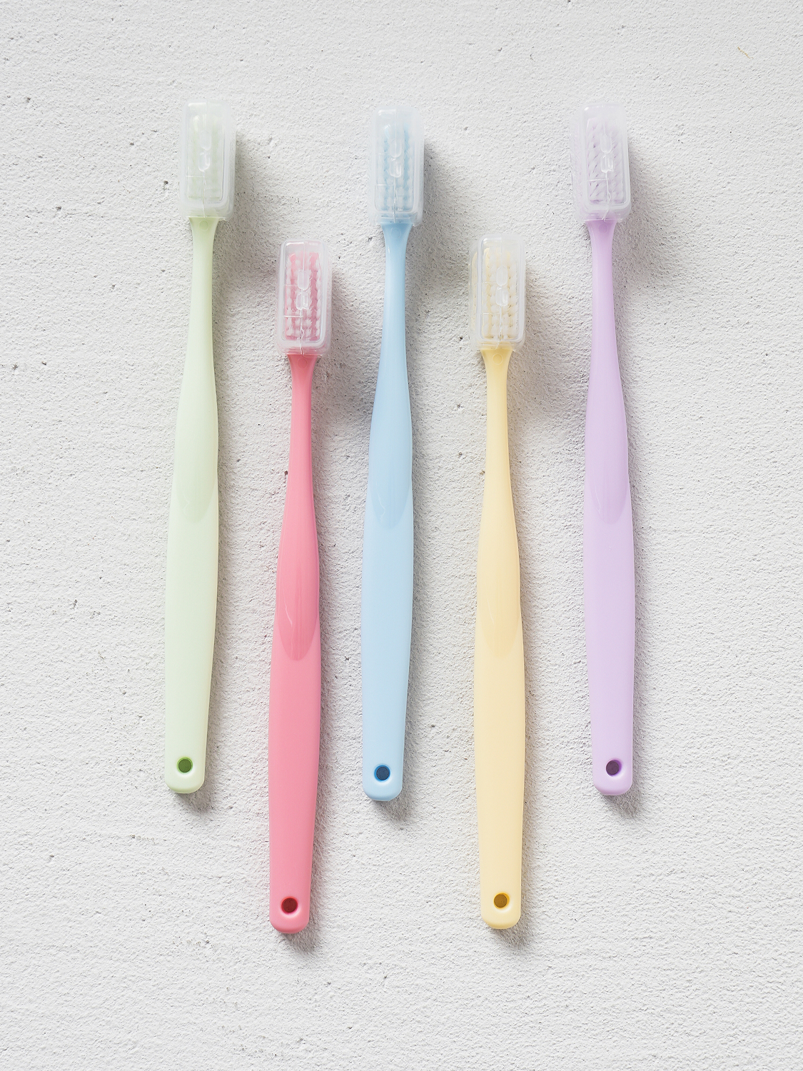 Collar handle fine bristle toothbrush cap included 5 pieces