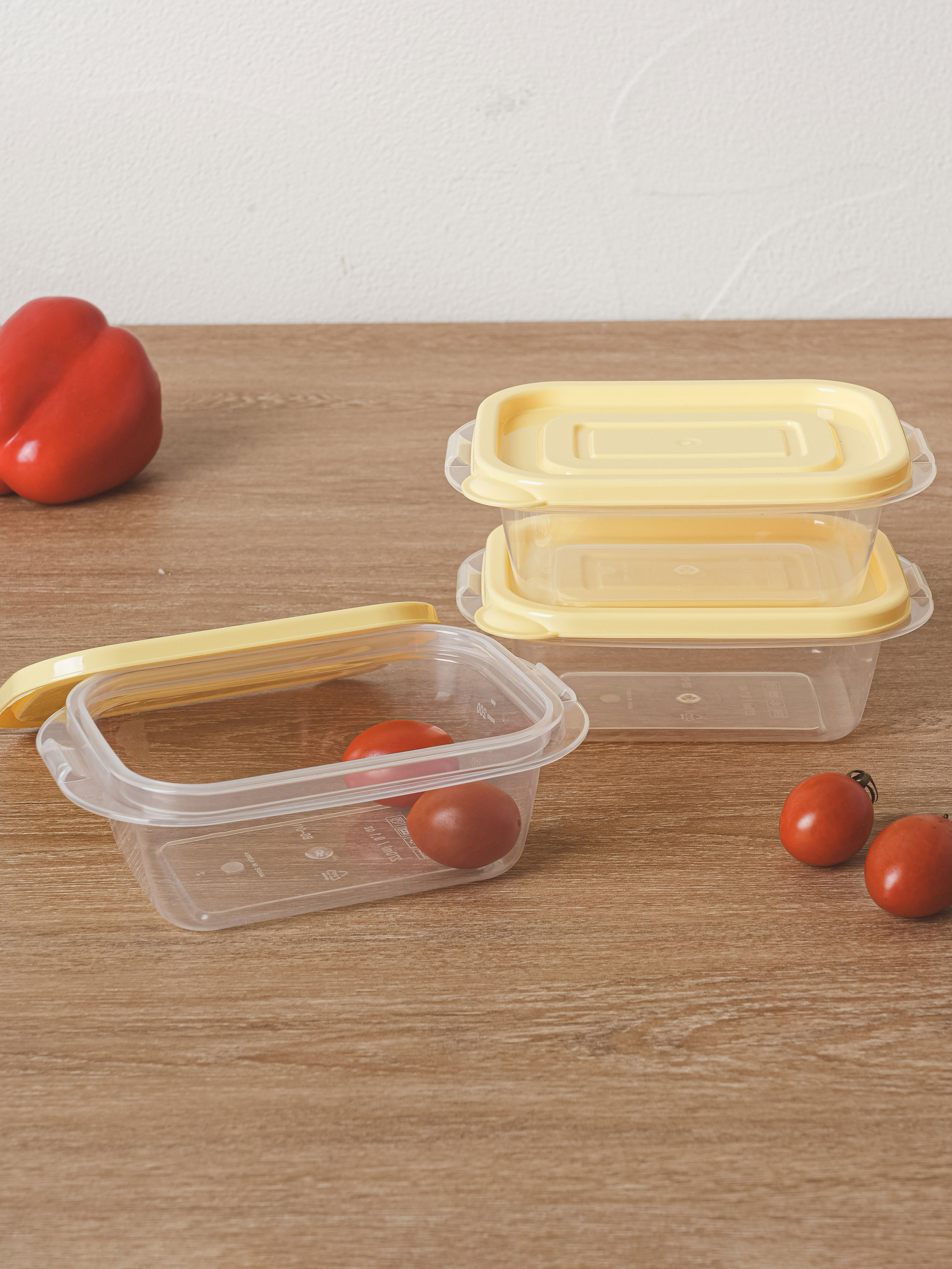 TARK Rectangular Convenient Container 270ml 3 Pieces Yellow