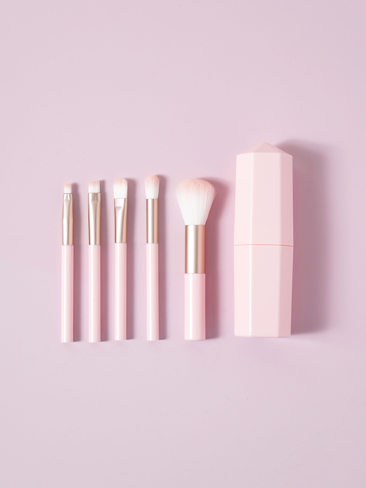 5-piece makeup brush case set