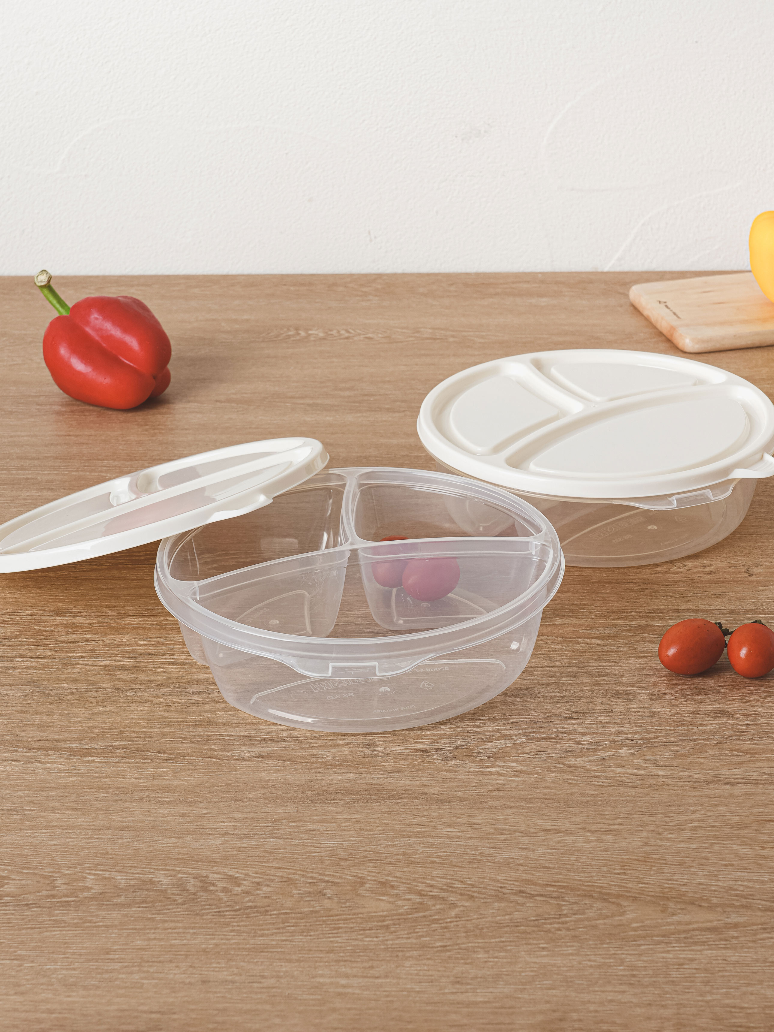 TARK round easy-to-compartment container 1.14L 2 packs