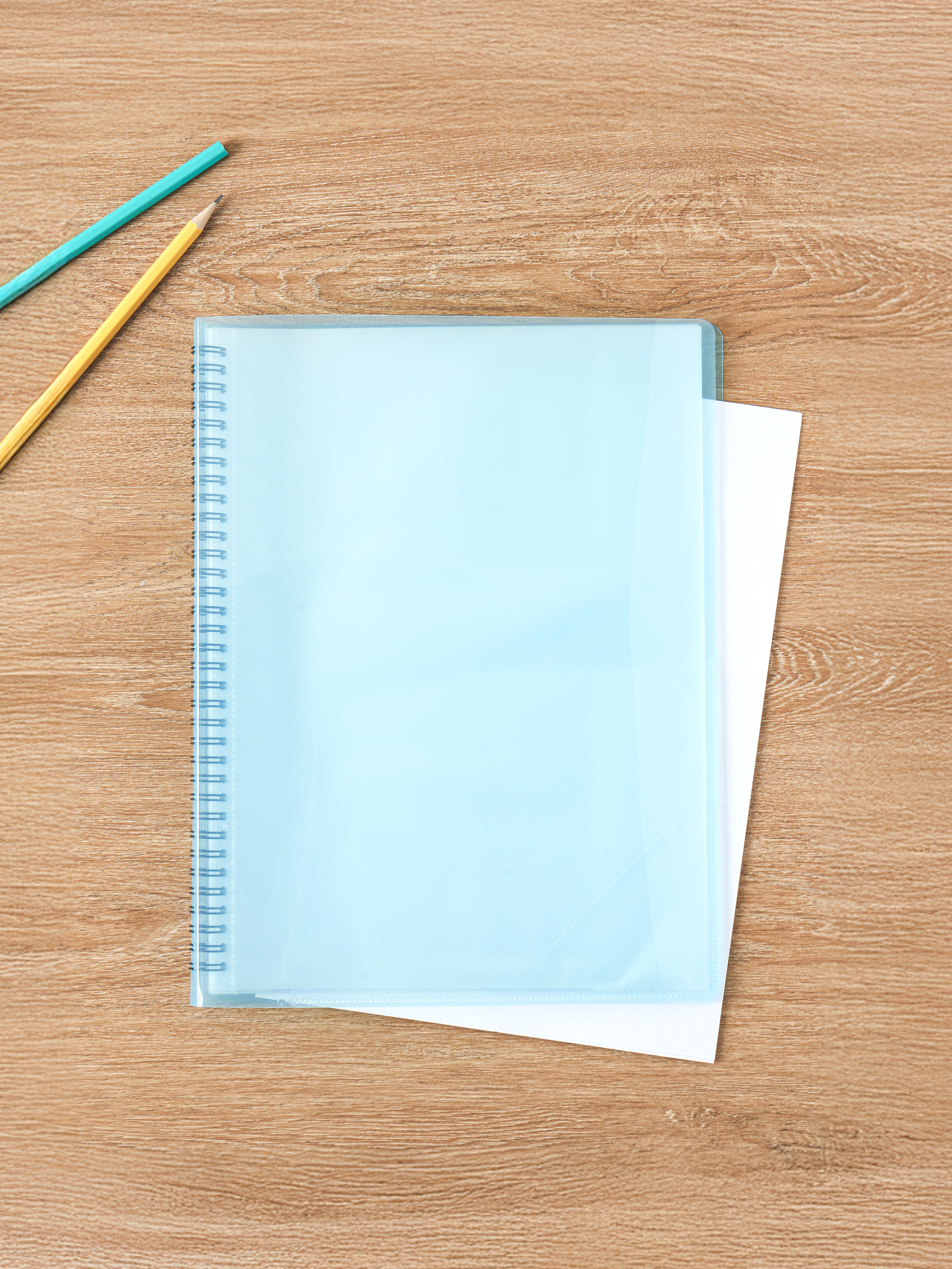 Spring Clear File 30 Sheets Blue
