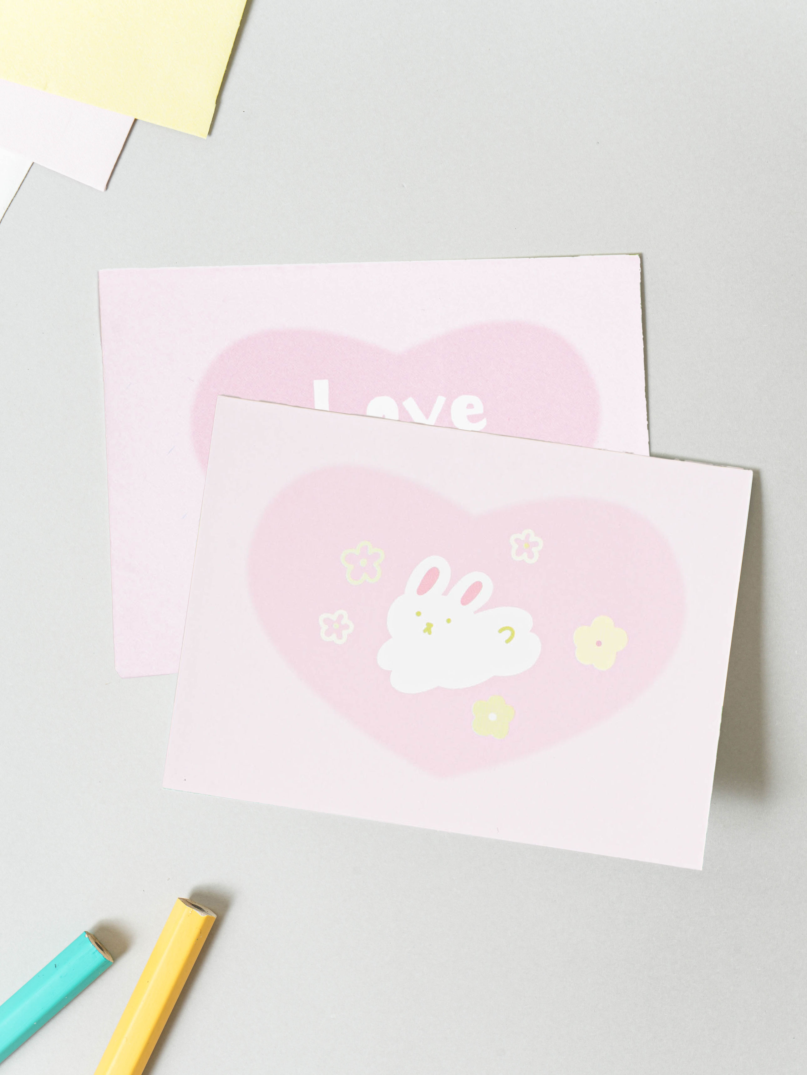 Animal mini card set 2 pieces rabbit