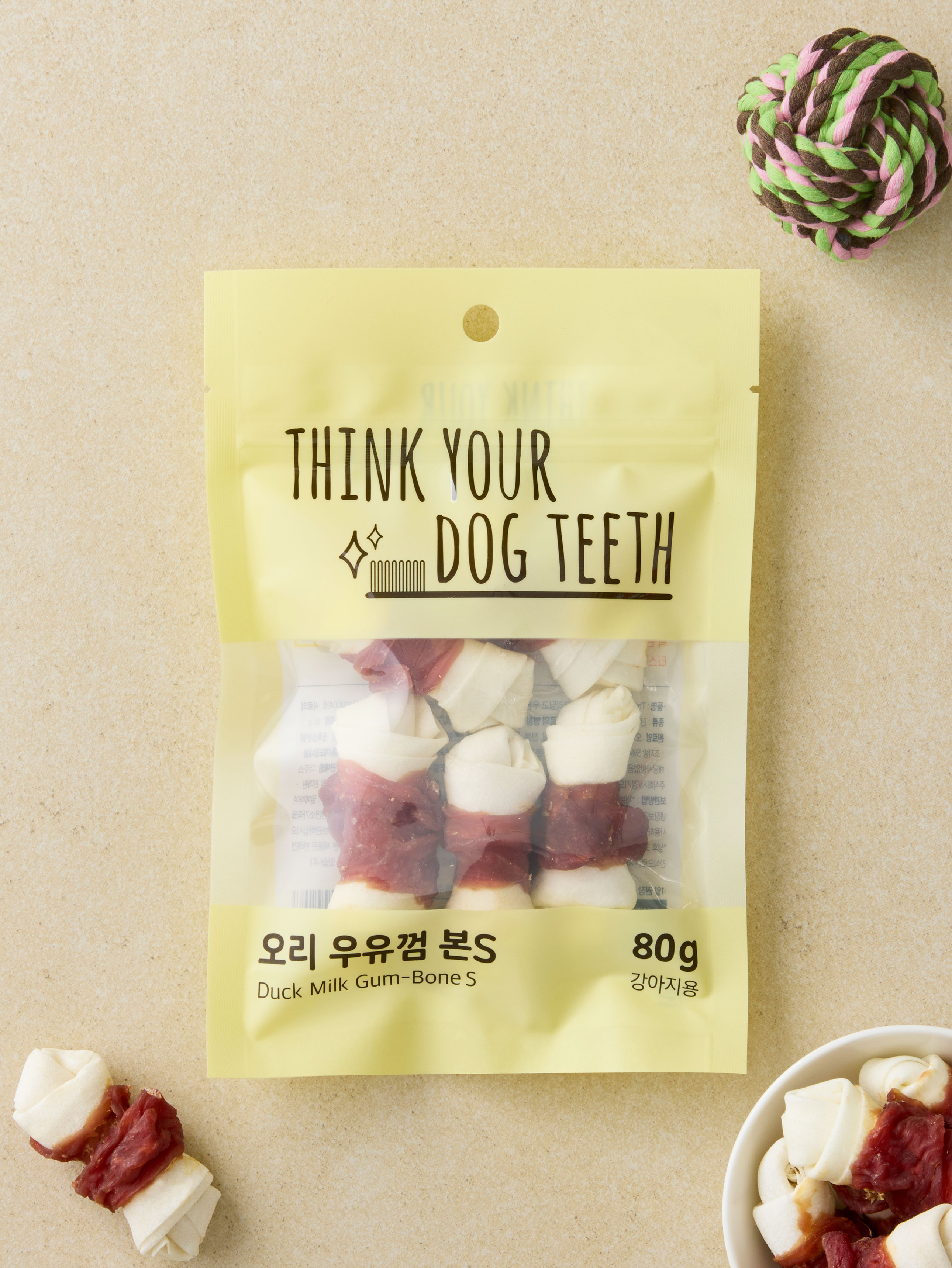 [Pet] Think Your Dog Teeth Milk Gum Bone S 80 g Duck
