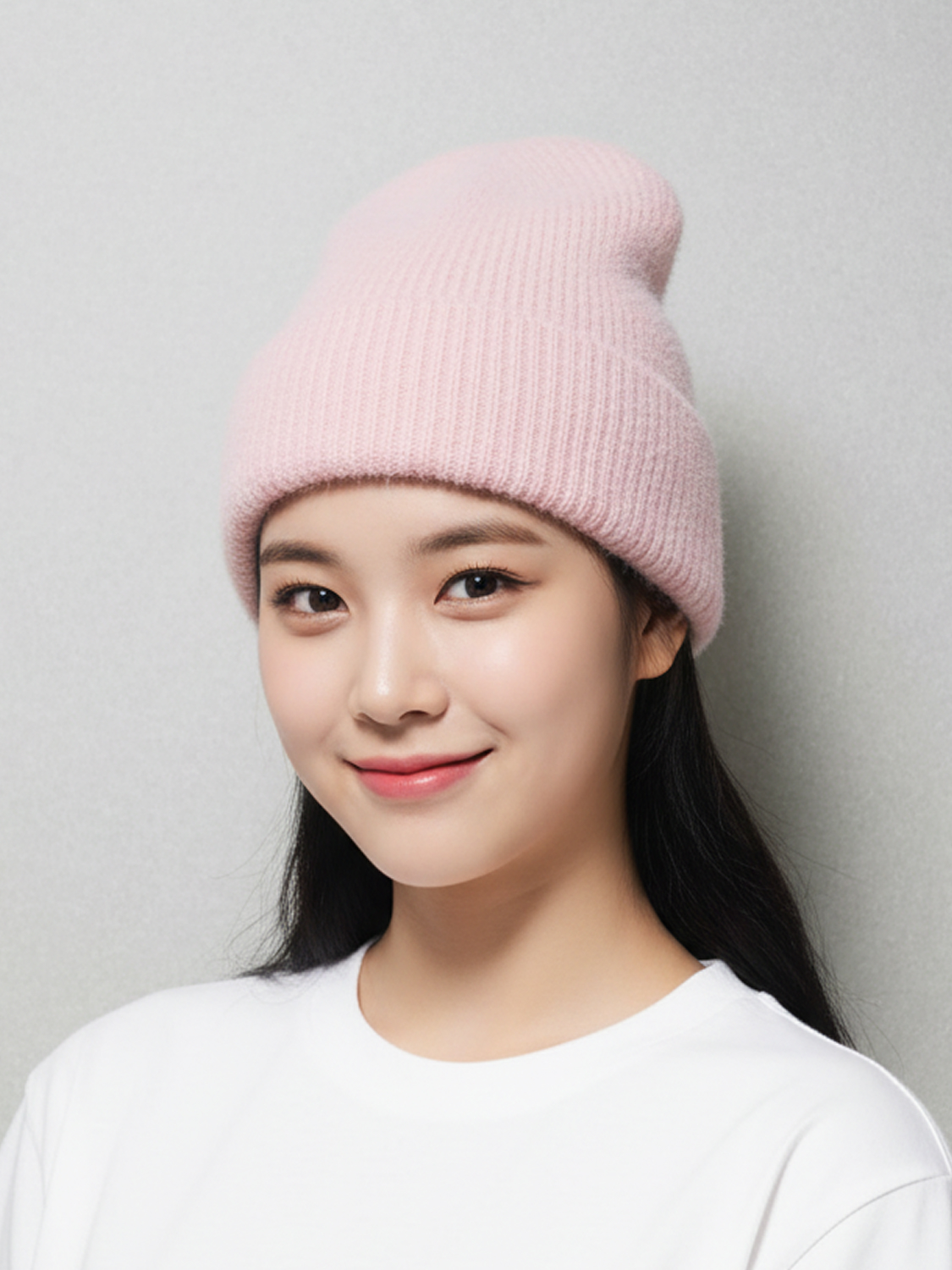 Soft fur beanie pink