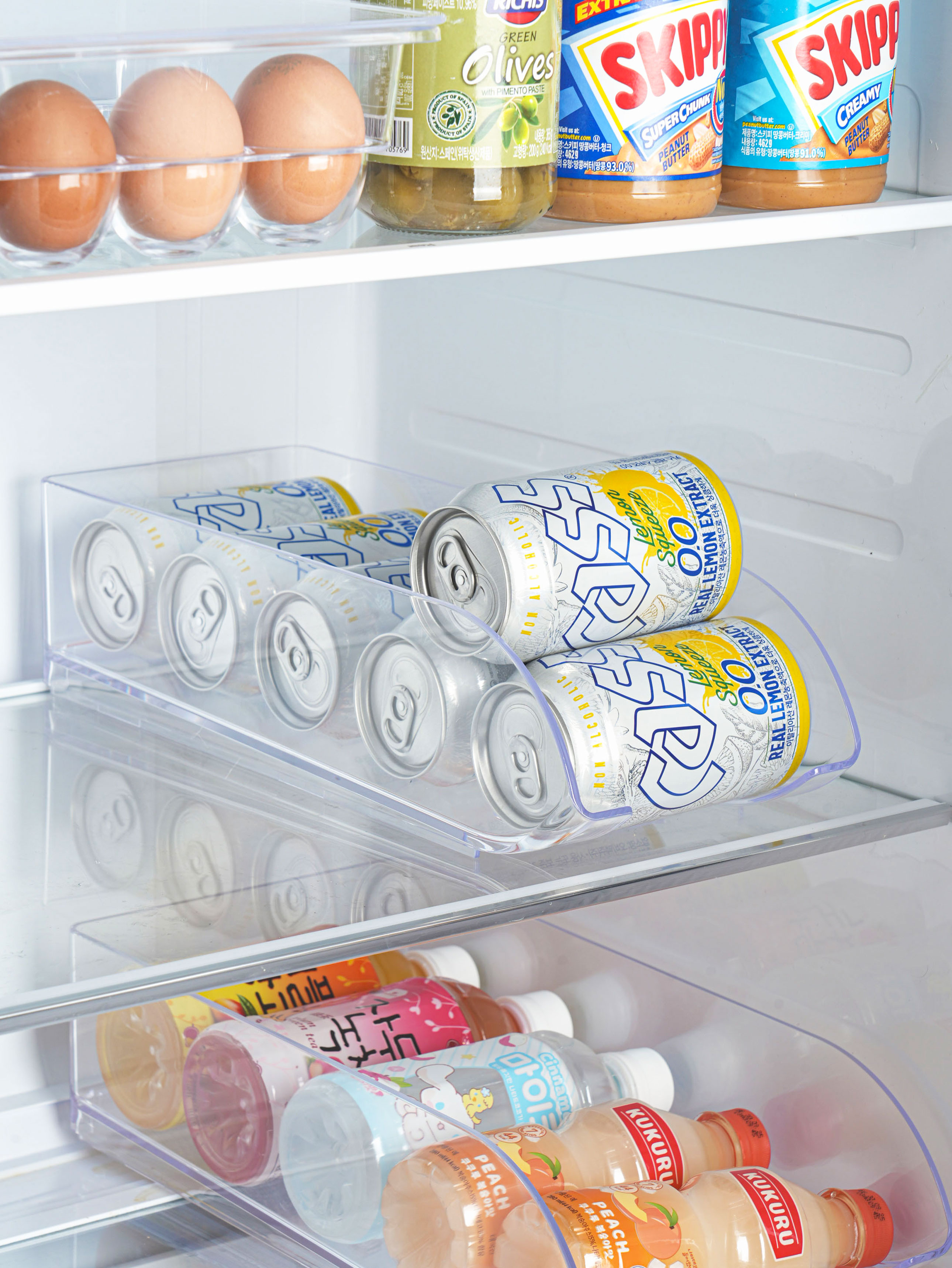 Made in Japan refrigerator organization tray for 350 ml canned drinks