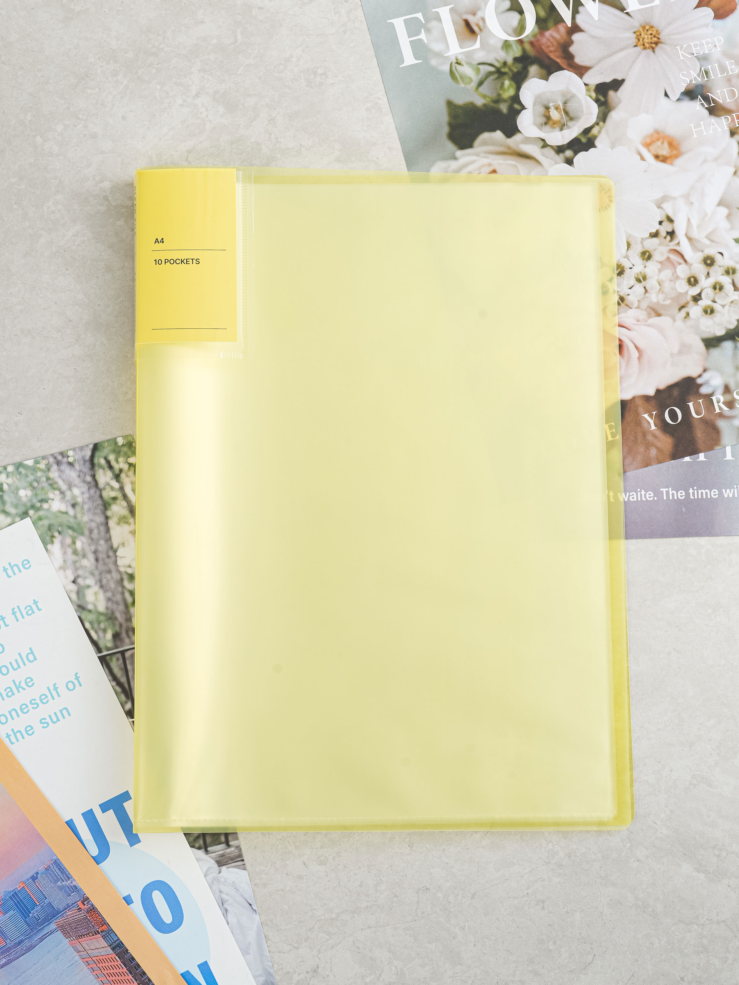 Adhesive Clear Files 10 Sheets Yellow