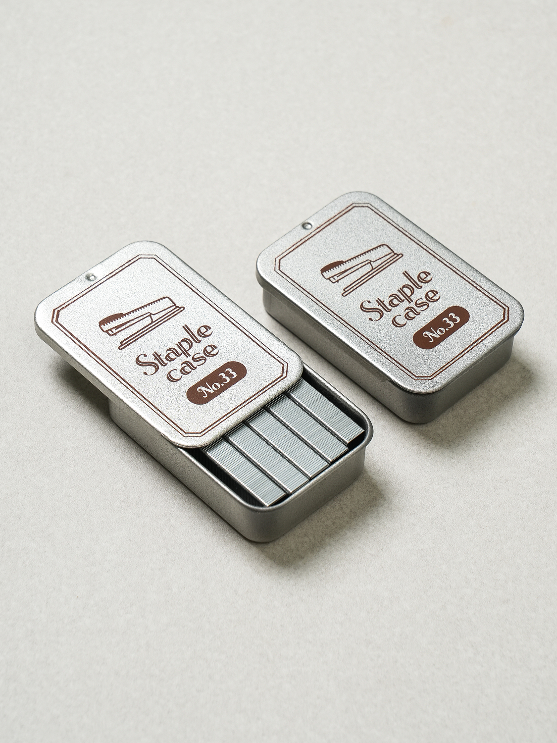 Small Workshop Stapler Shim No. 33 included, 2 tin cases