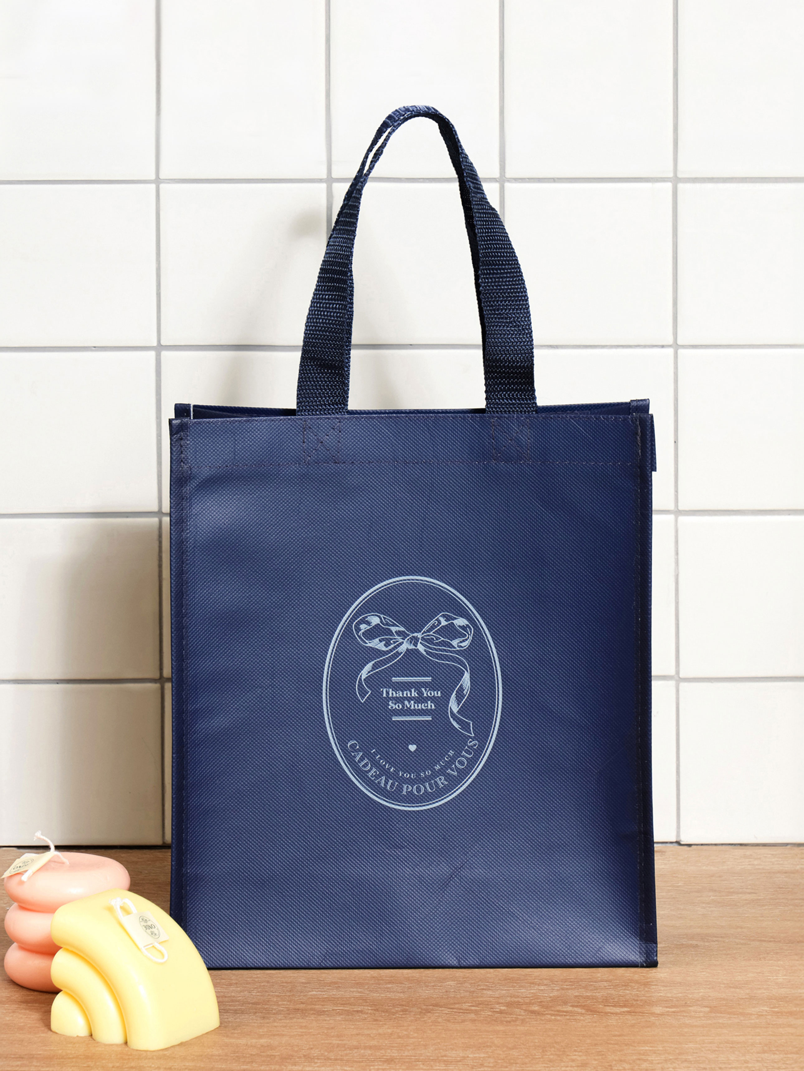 High-quality vertical non-woven bag navy