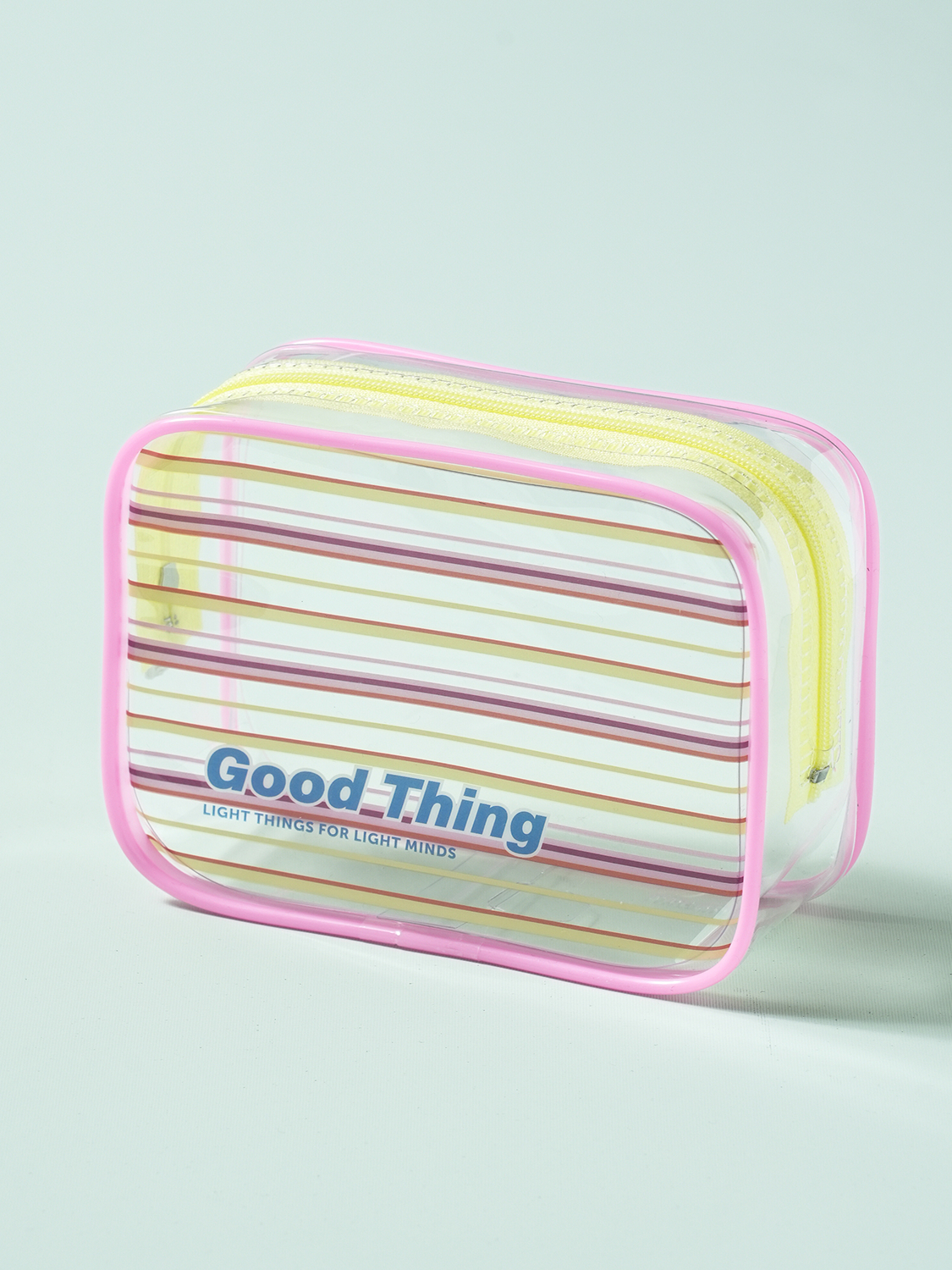 Striped transparent pouch small