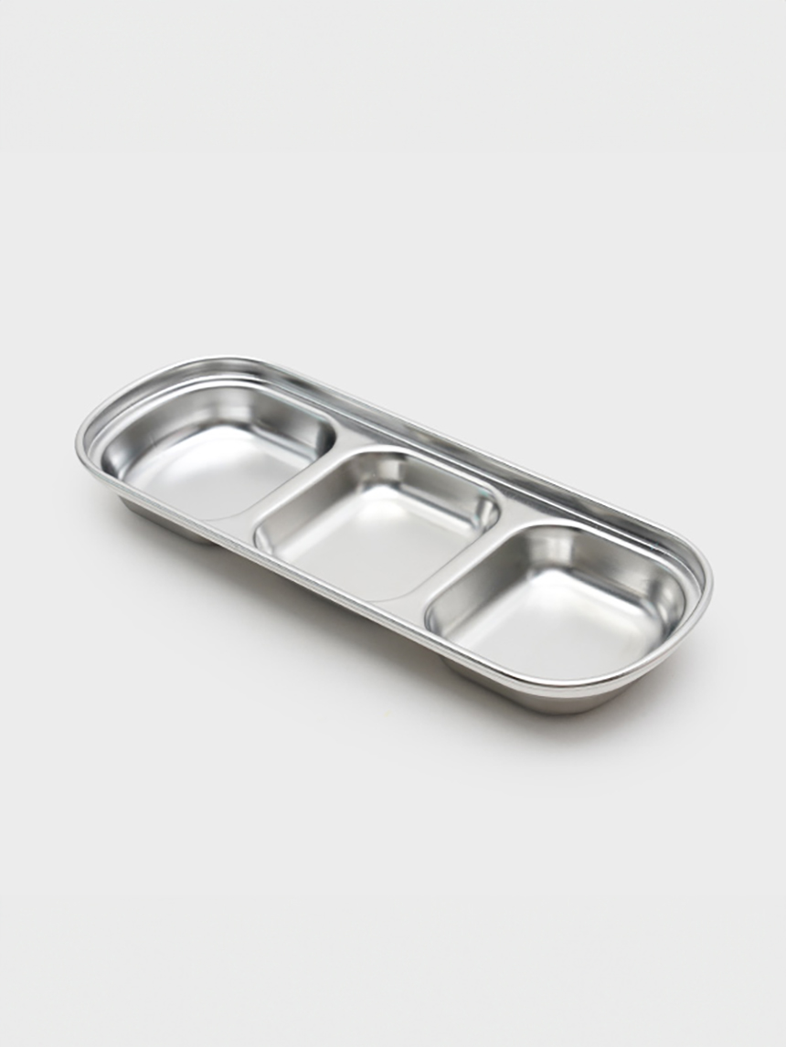 stainless steel 3 compartment plate