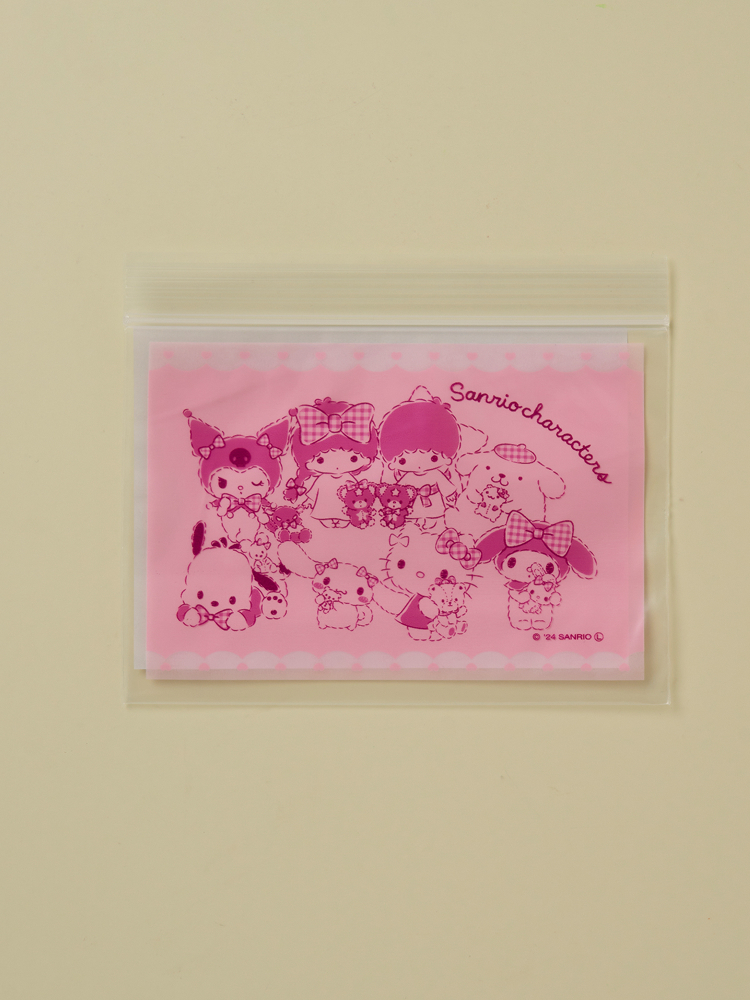 Sanrio Characters Plush Zipper Bag B7 8 Sheets