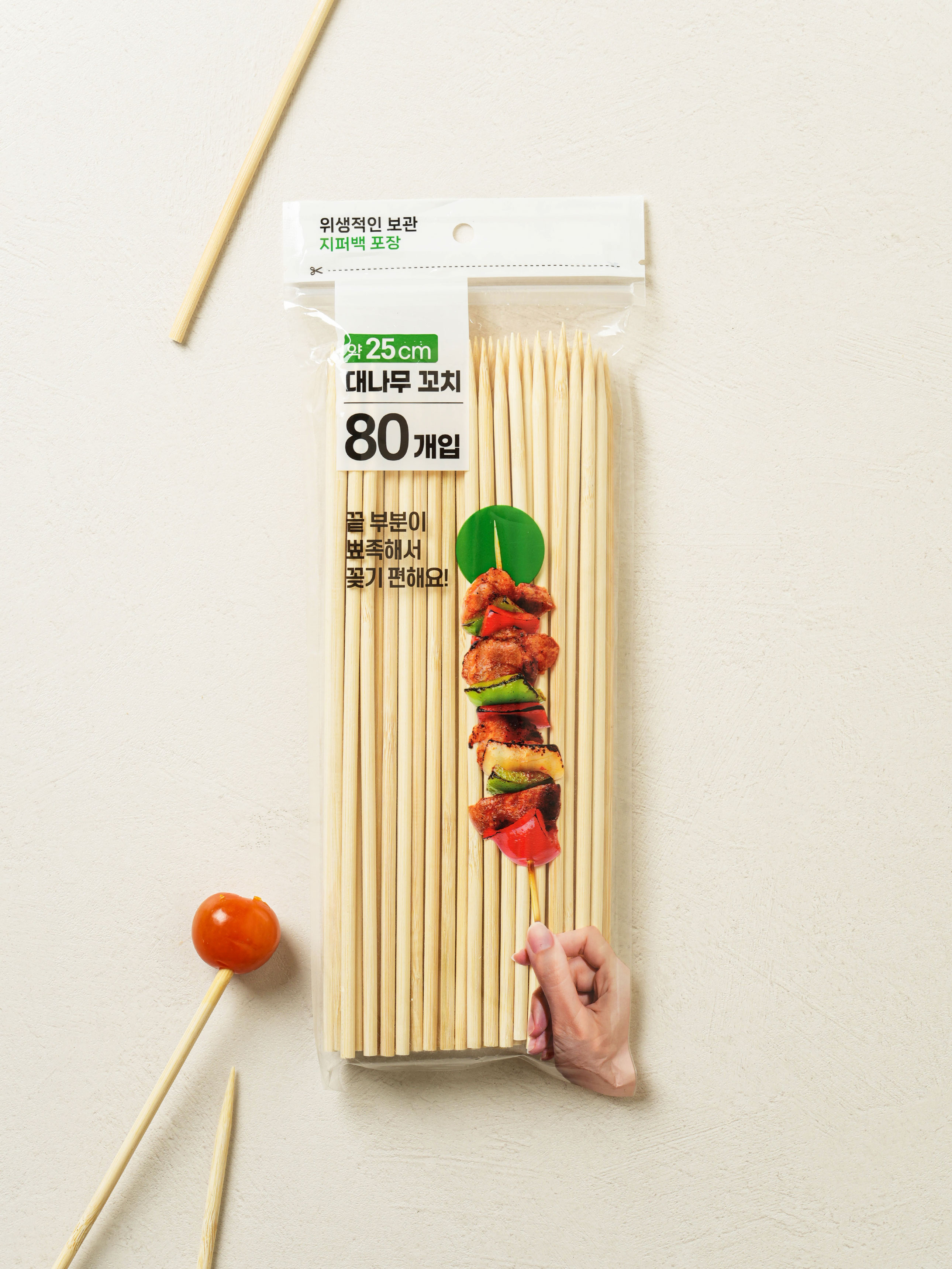 Bamboo skewers 25 cm, 80 pieces