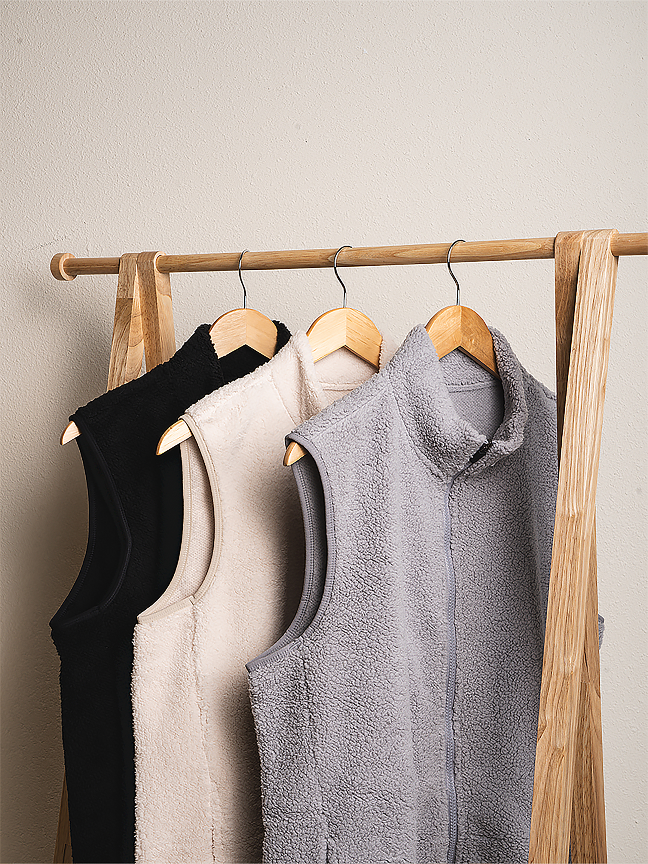 Fluffy Vest Fleece Zip-up L