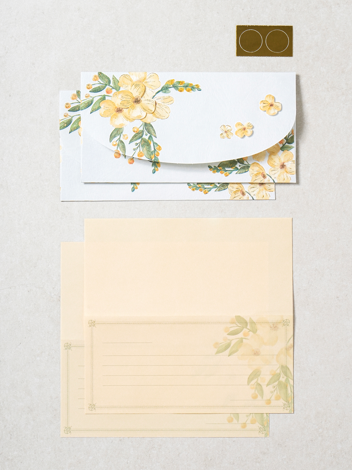 Three-dimensional flower gold foil envelope (2 sheets/1000) blue