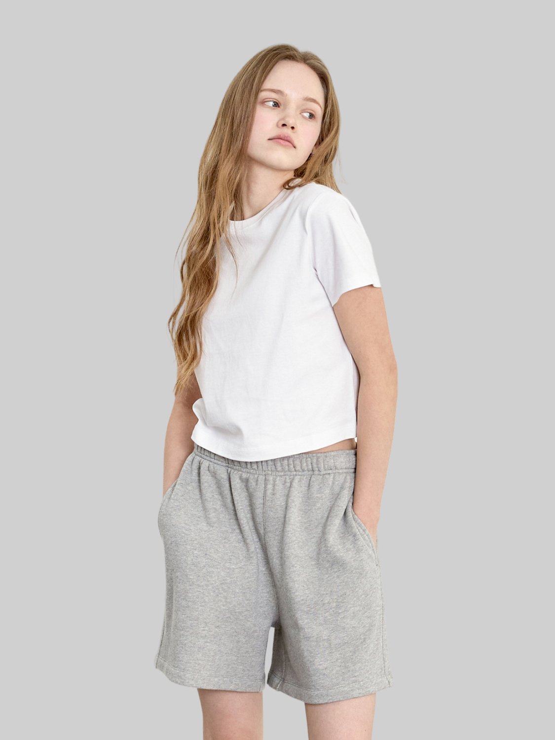 [Women] Basic House Plus+ 3/4 Pants M/L Melange Gray