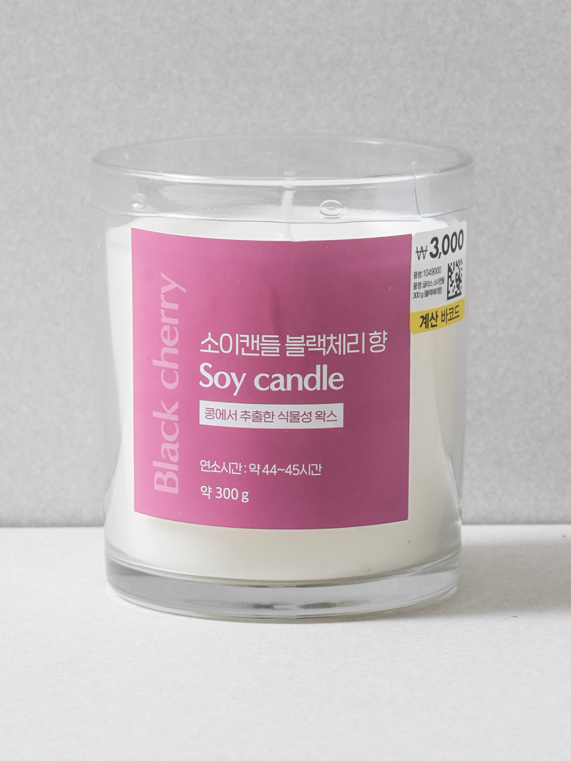 Glass soy candle 300 g black cherry scent