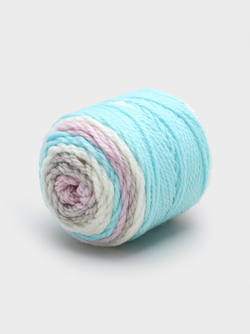 Soft 4-color rainbow knitting yarn 40 g sky gray