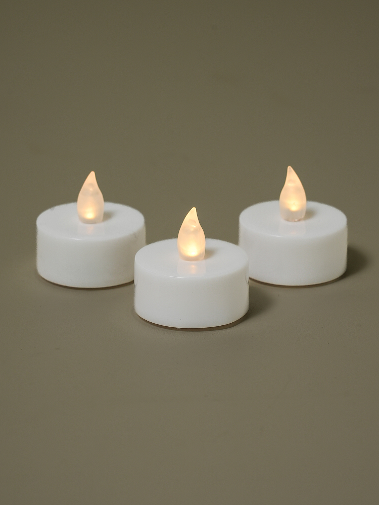 Candle-shaped LED mood light, 3-pack, bulb color