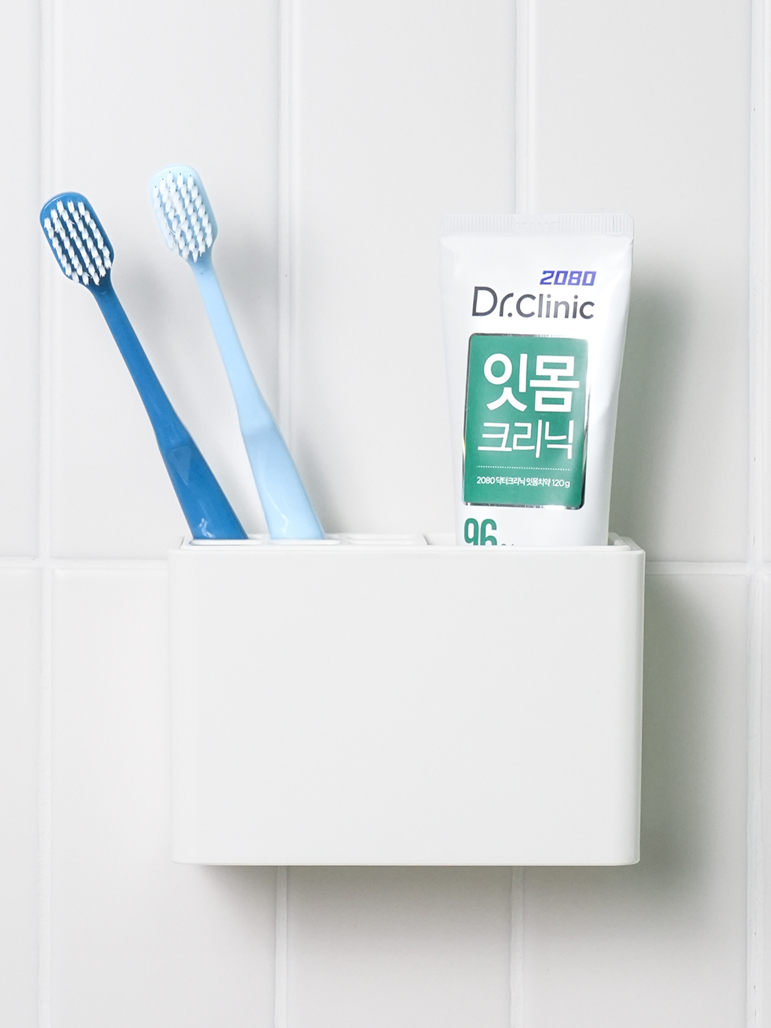 Adhesive bathroom storage