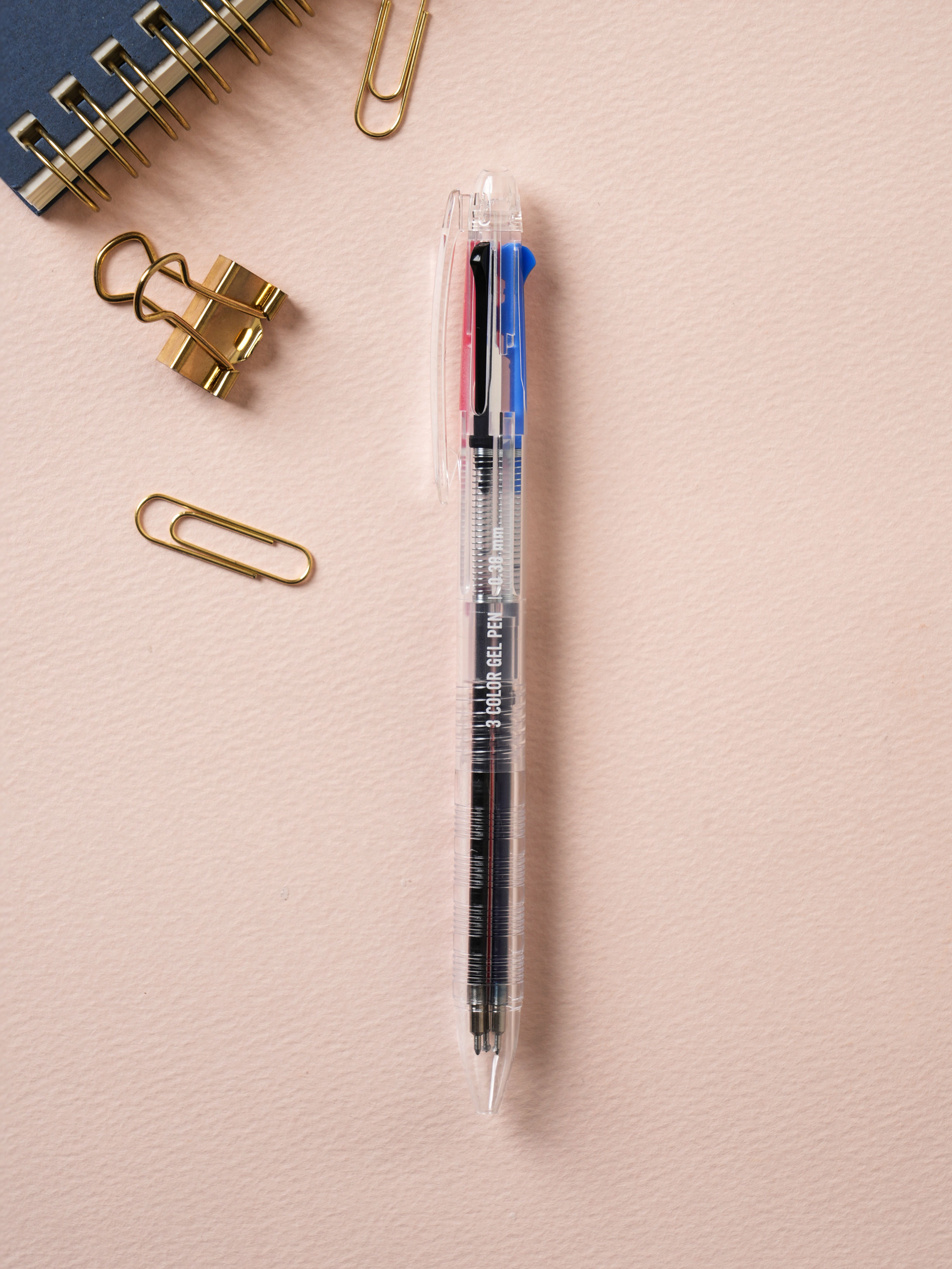 3-color neutral gel pen 0.38 mm black, blue, red