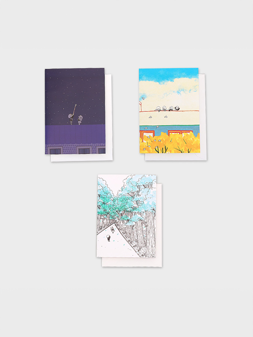 2 Gomgom illustration cards