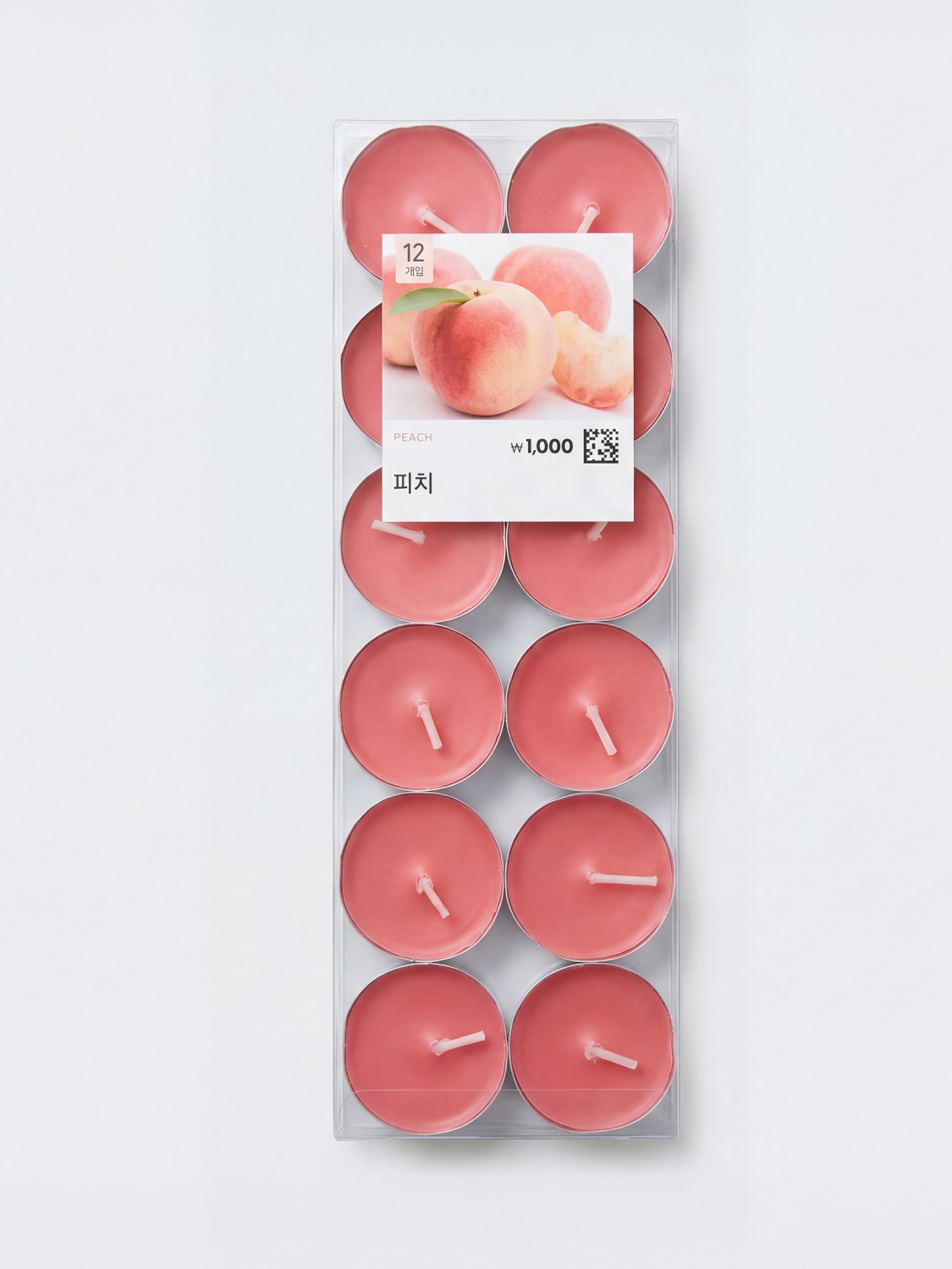 12 tea candles 12g (peach scent)