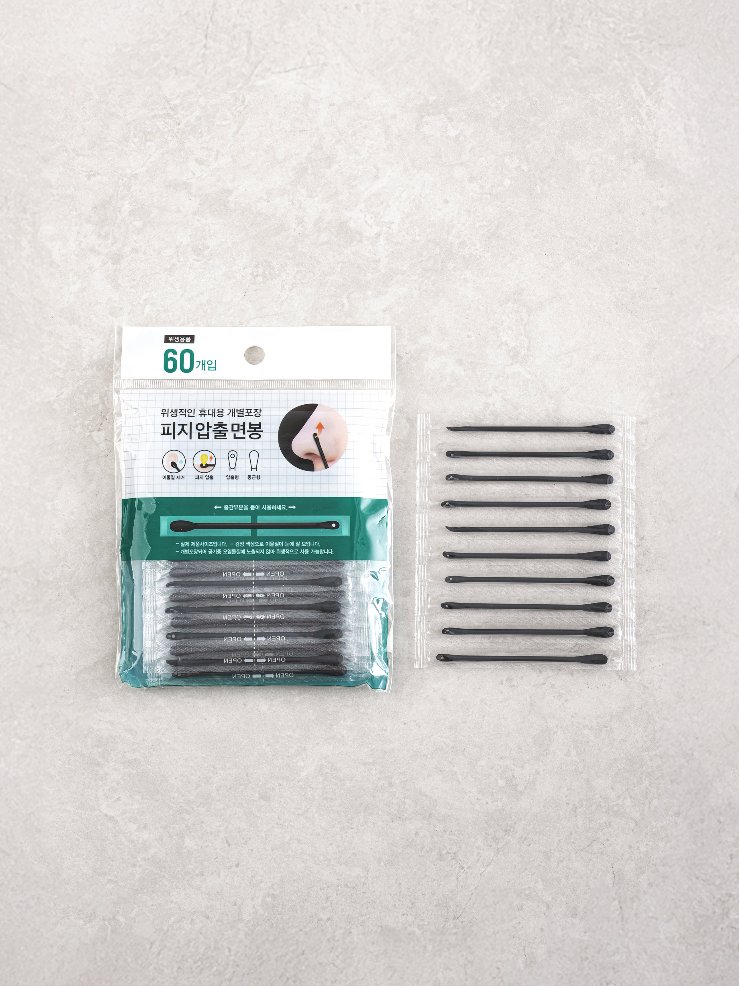 60 sebum removal extruded cotton swabs