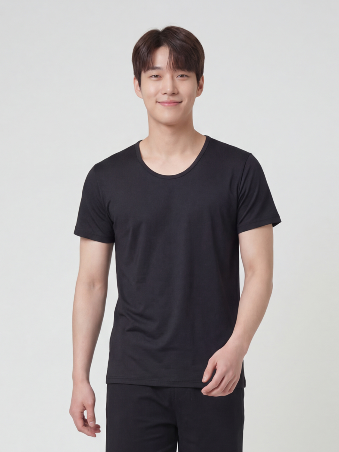 [Men] Easy Cool Askin Cold Feeling Inner Short Sleeve T-Shirt 95/100/105/110 Black