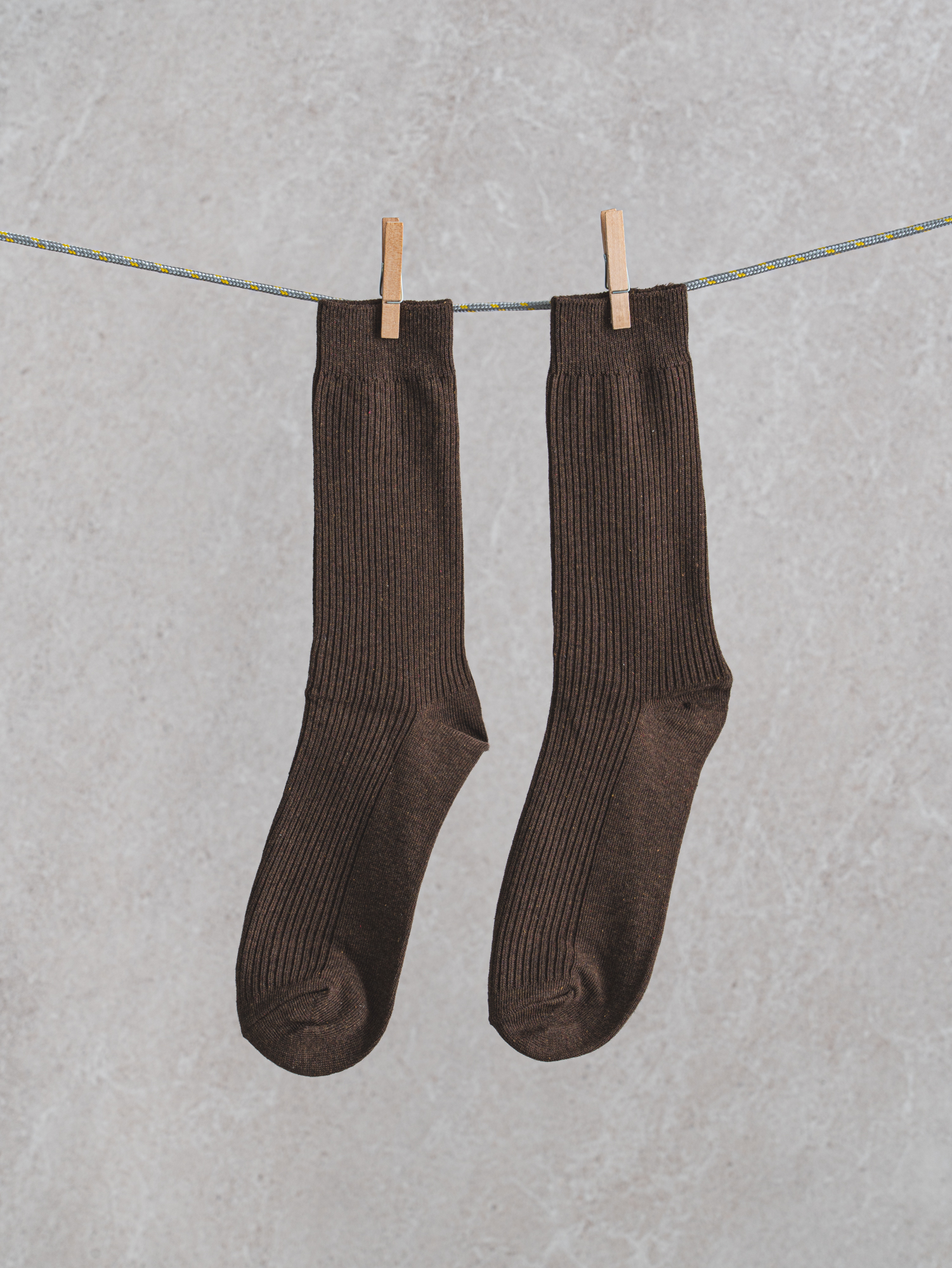 Monfoot Men's Ribbed Longwood Socks Brown
