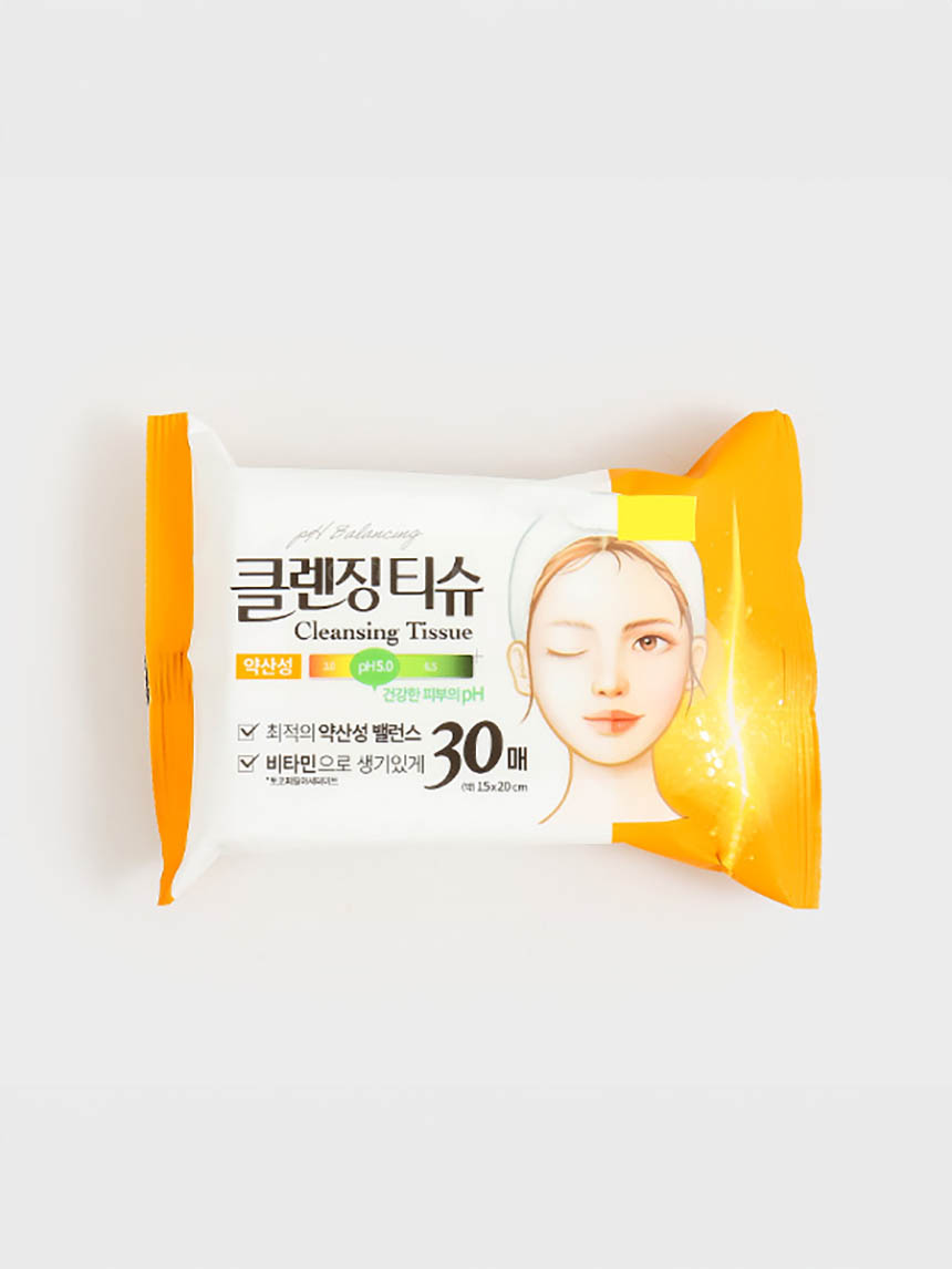 30 slightly acidic cleansing tissues