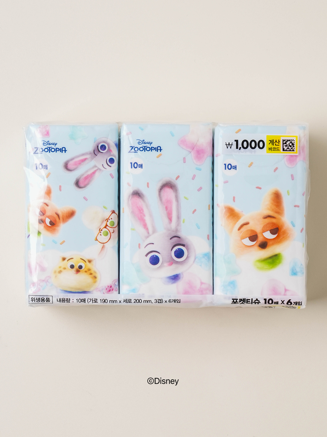 디즈니 스윗토피아 포켓 티슈 10매 6개입
