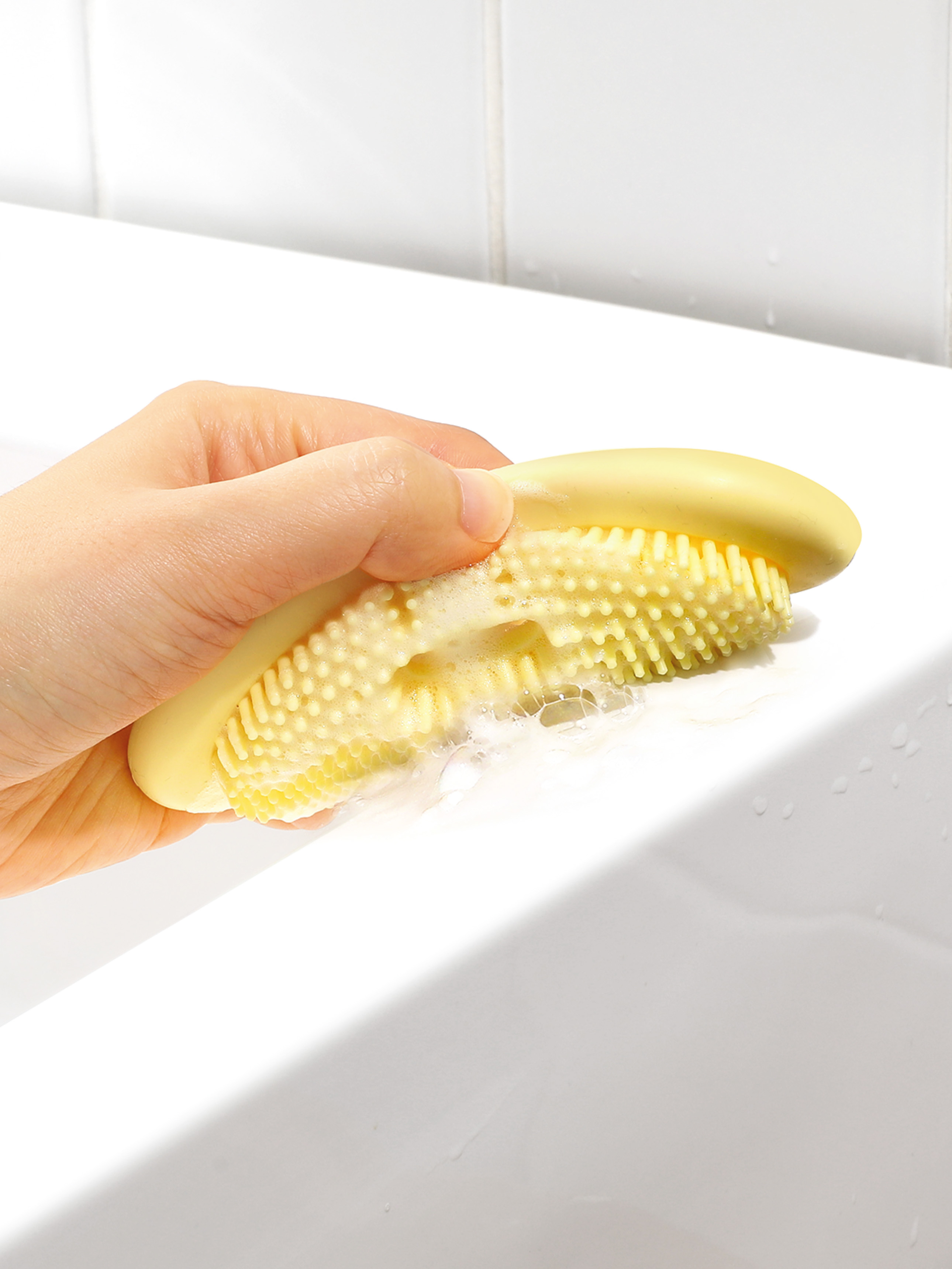 Silicone Brush Soap Dish Yellow