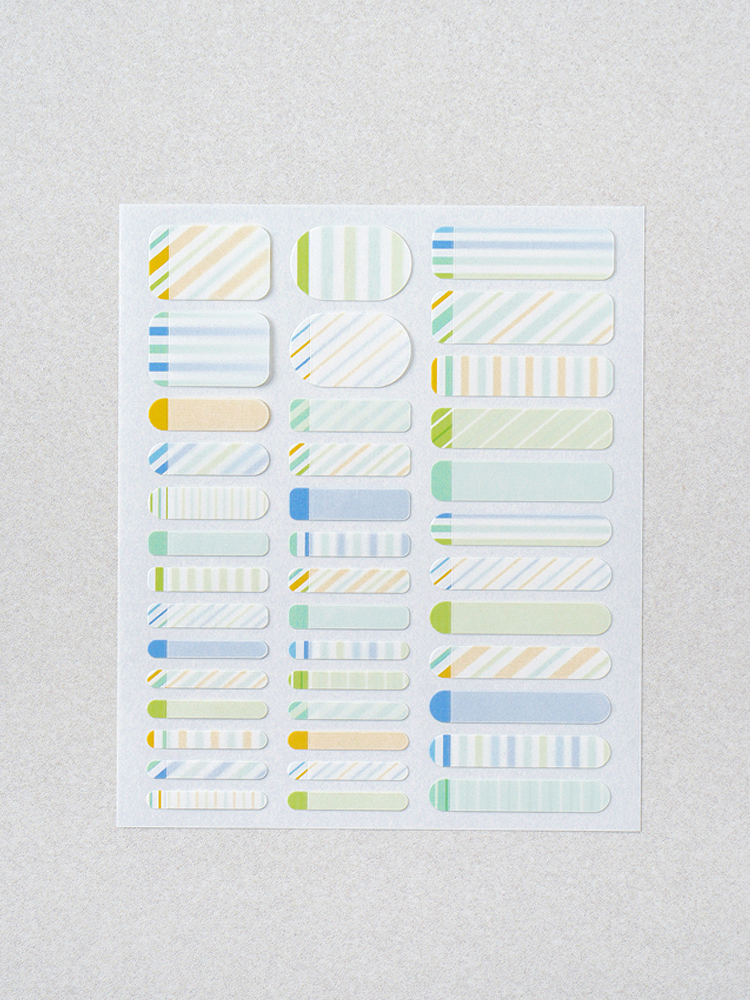 Name sticker pattern green made in Japan