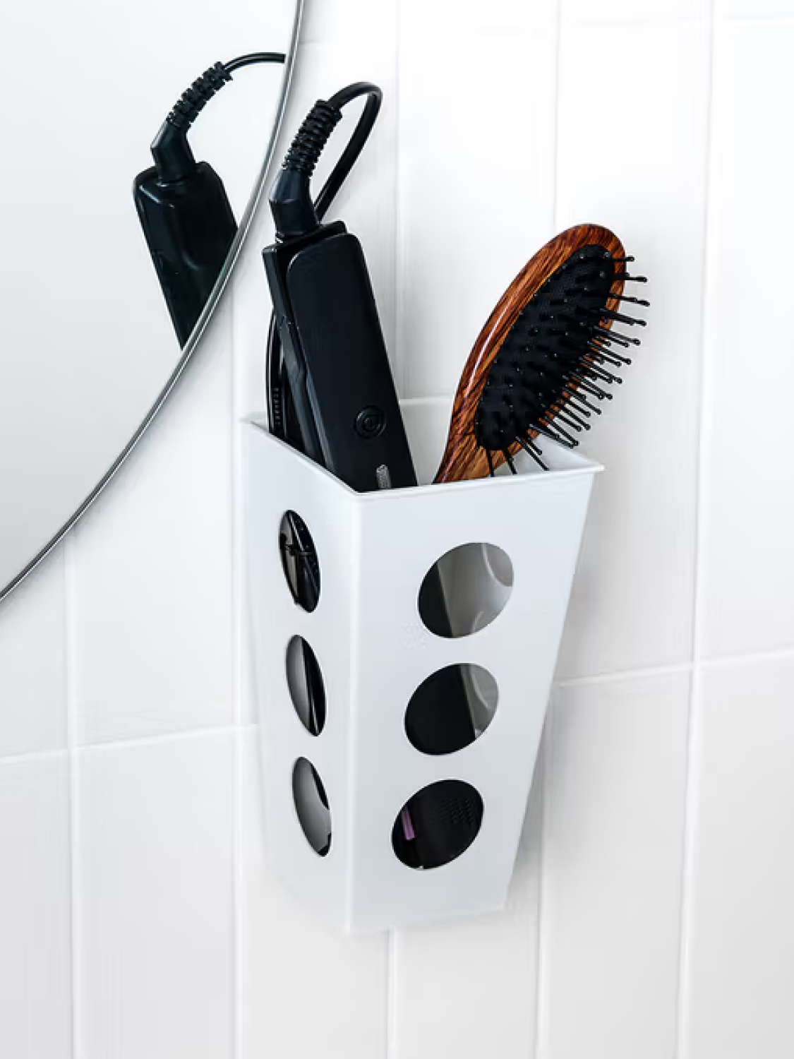 Adhesive hair brush storage box