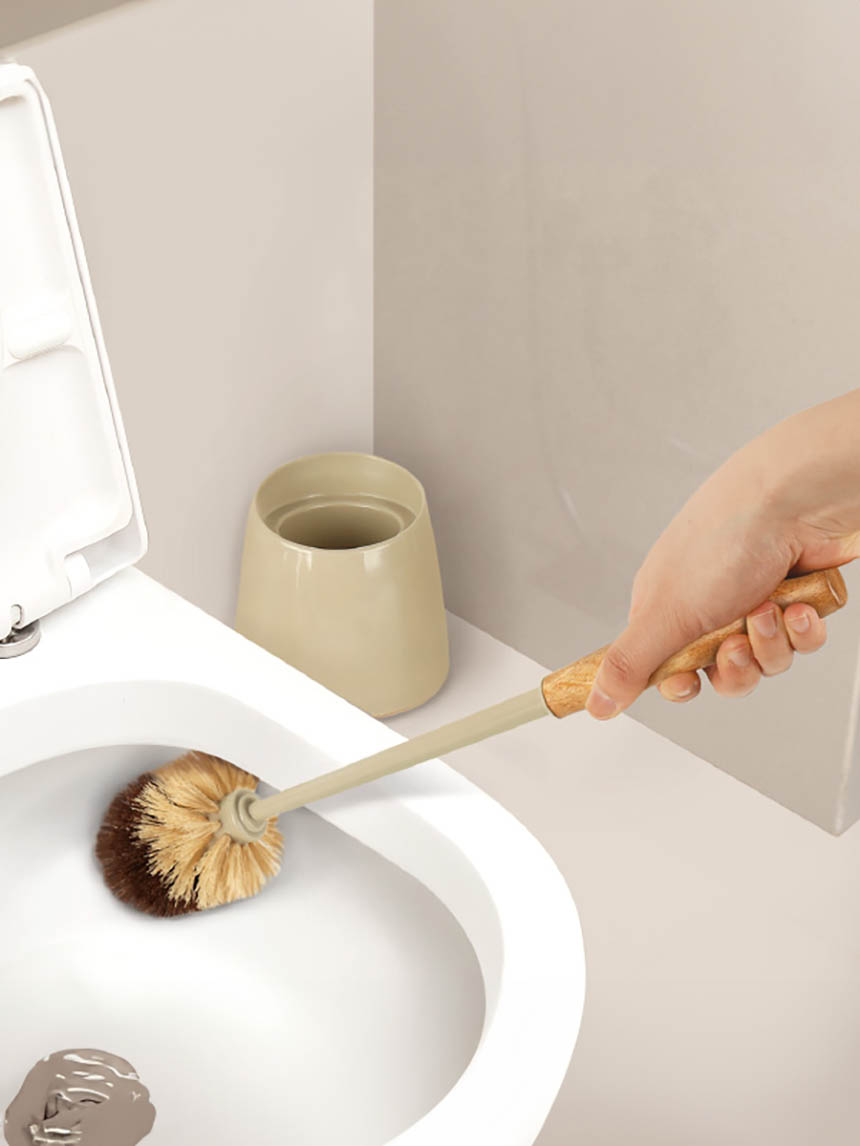 Rubber tree toilet brush set