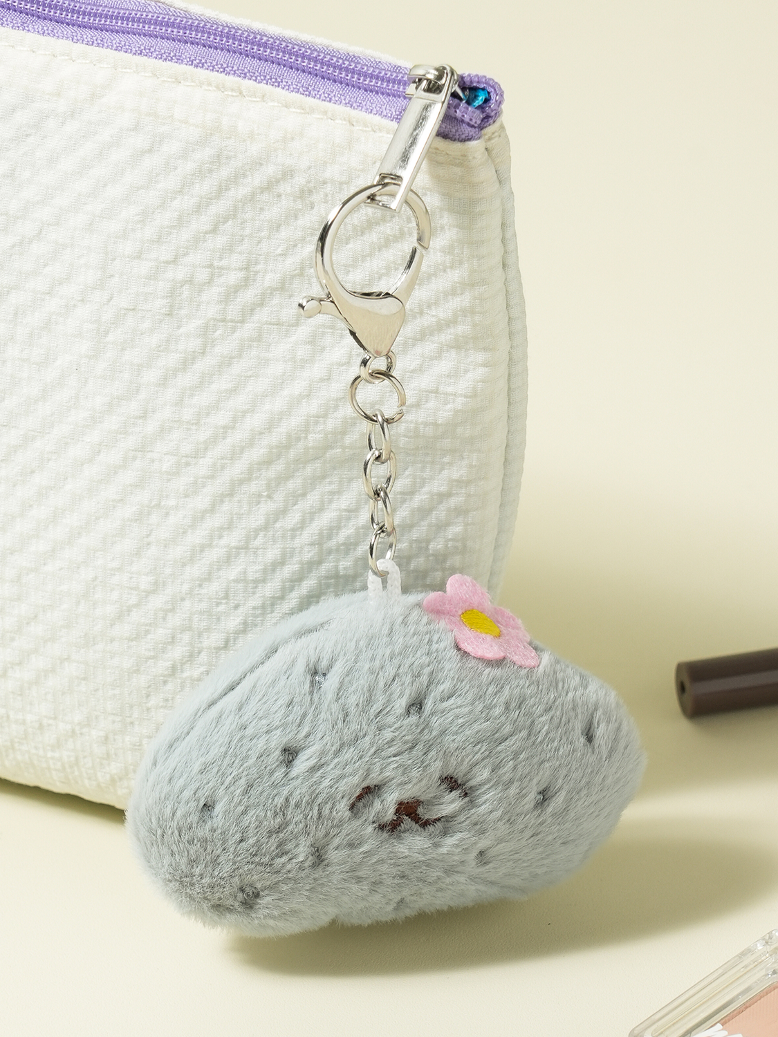 Pebble Plush Keyring