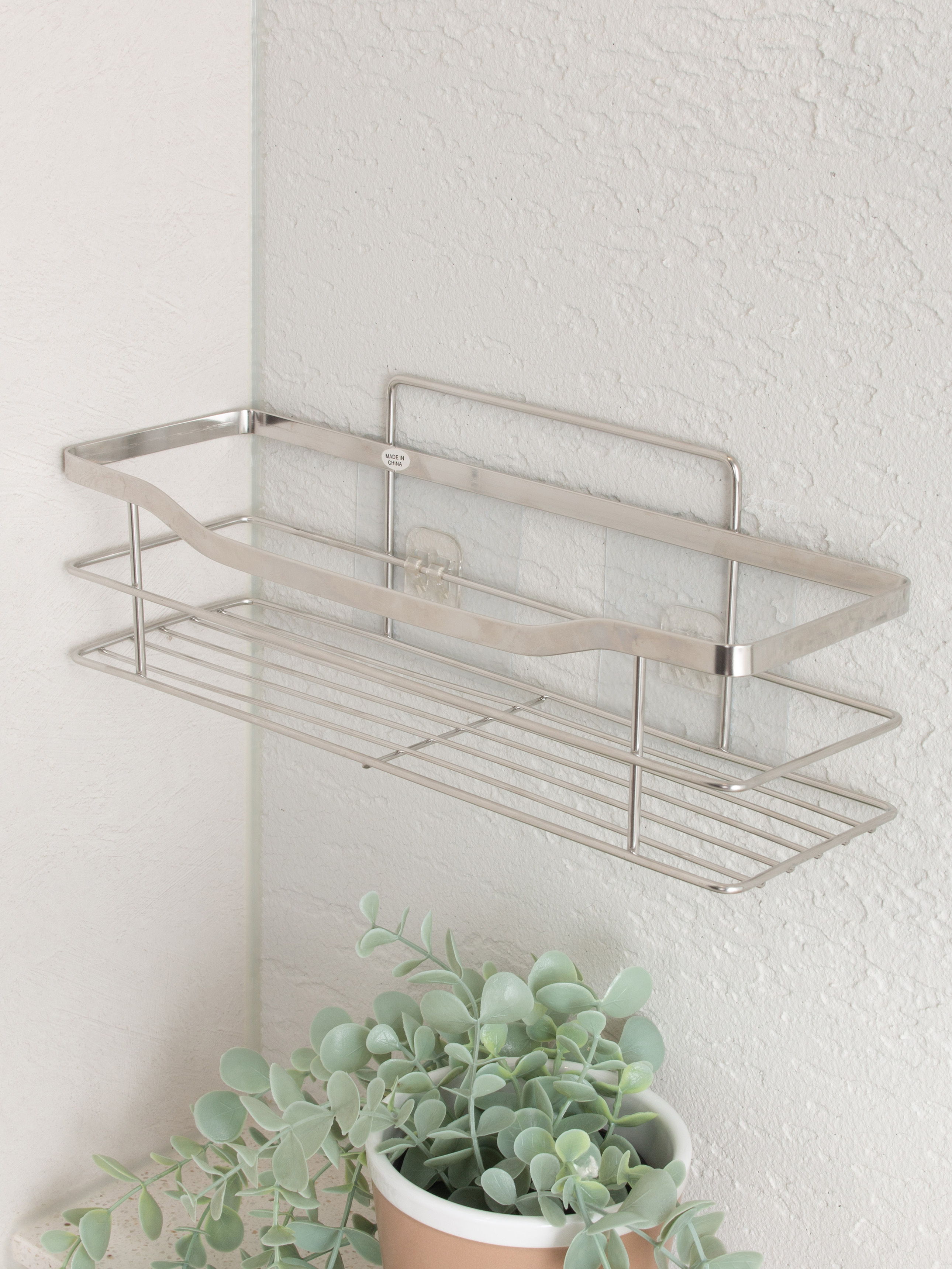 Stainless Steel Attached Bathroom Shelf