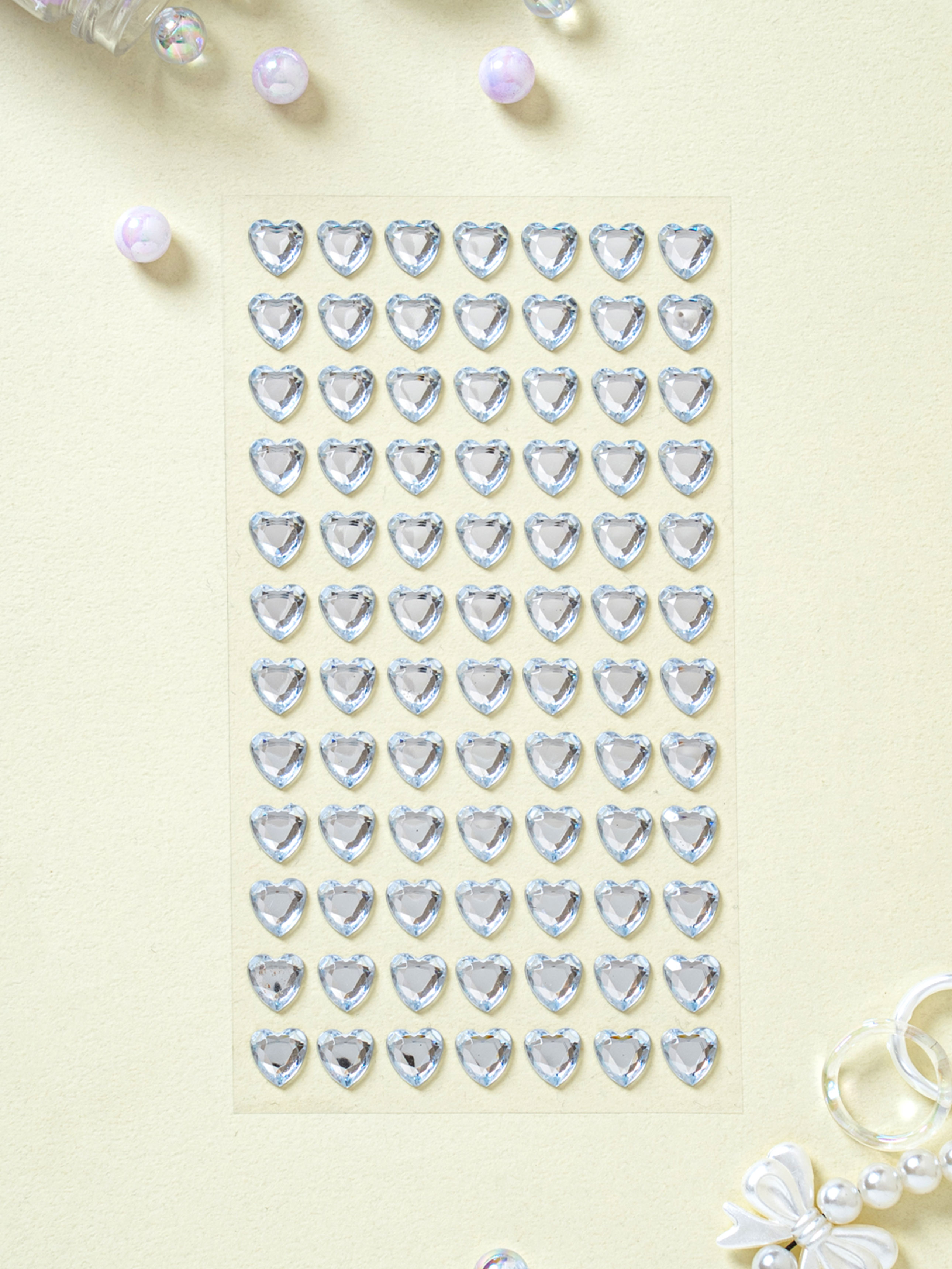 Gem Heart Sticker 10 mm Silver