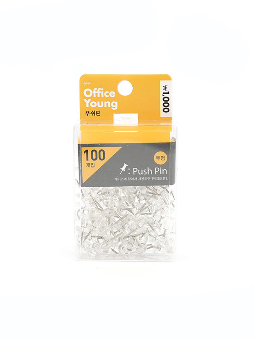 100 transparent push pins