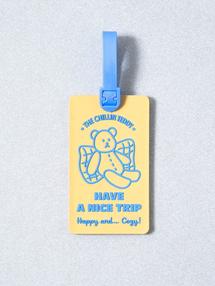 Travel character name tag yellow