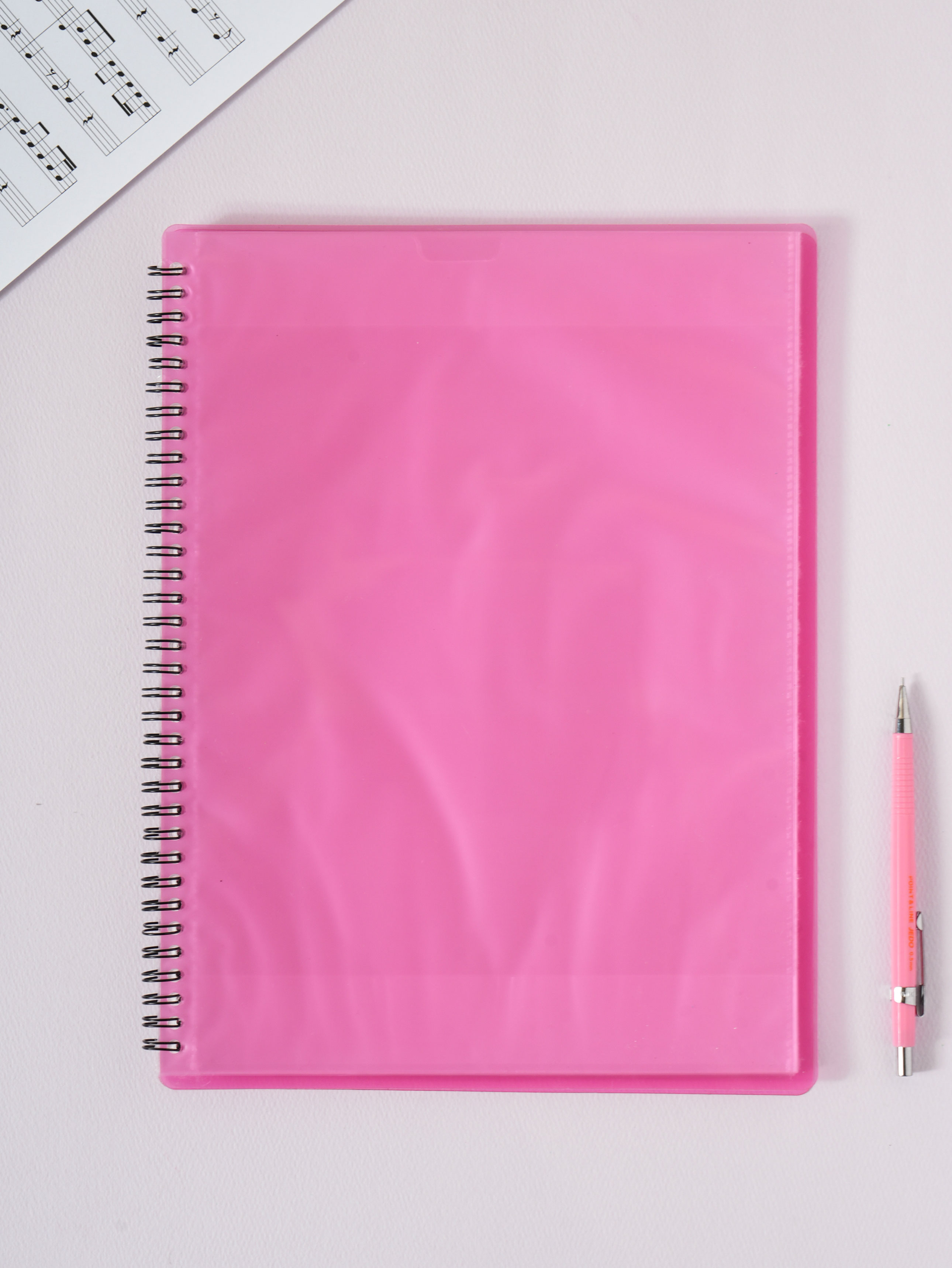 30 writable sheet music files, pink