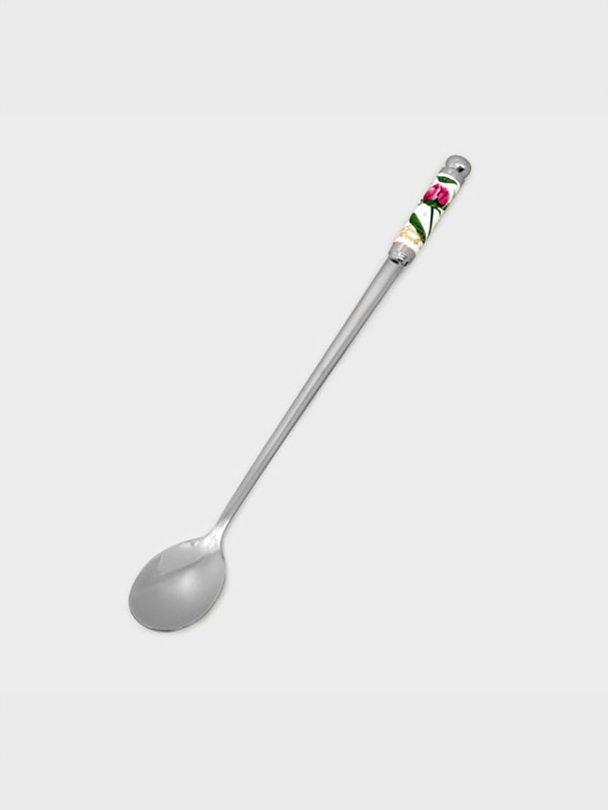Stainless Gold Flower Long Spoon