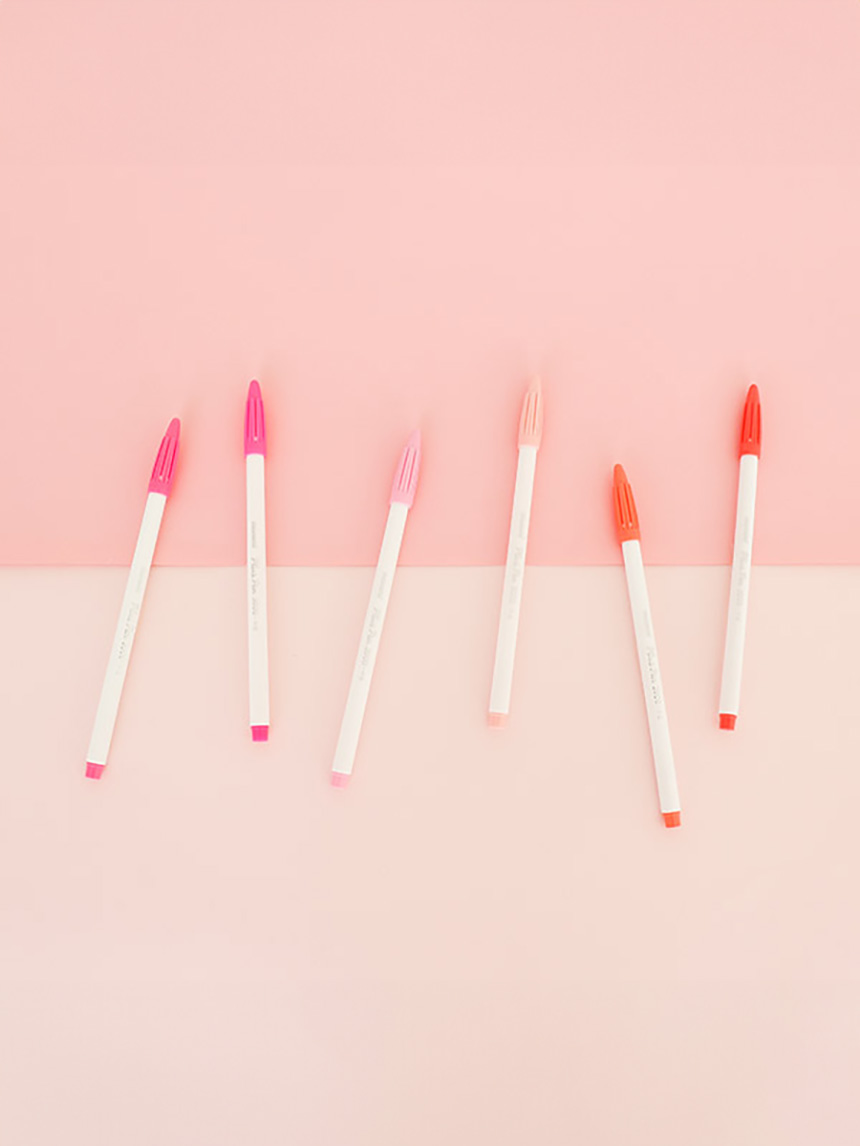 Monami Plus Pen 6 Color Set (Pink Mood)