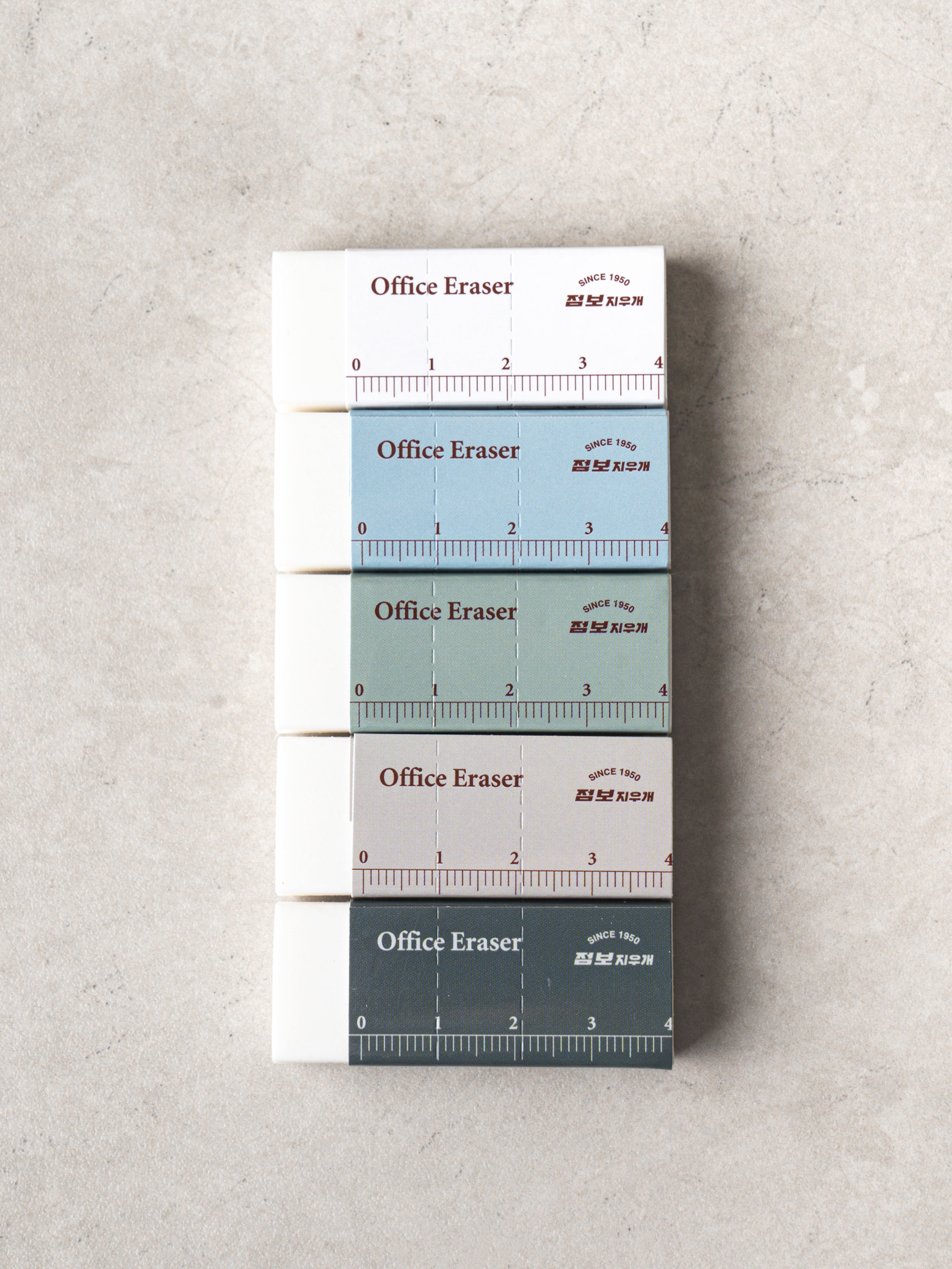 5 perforated office erasers