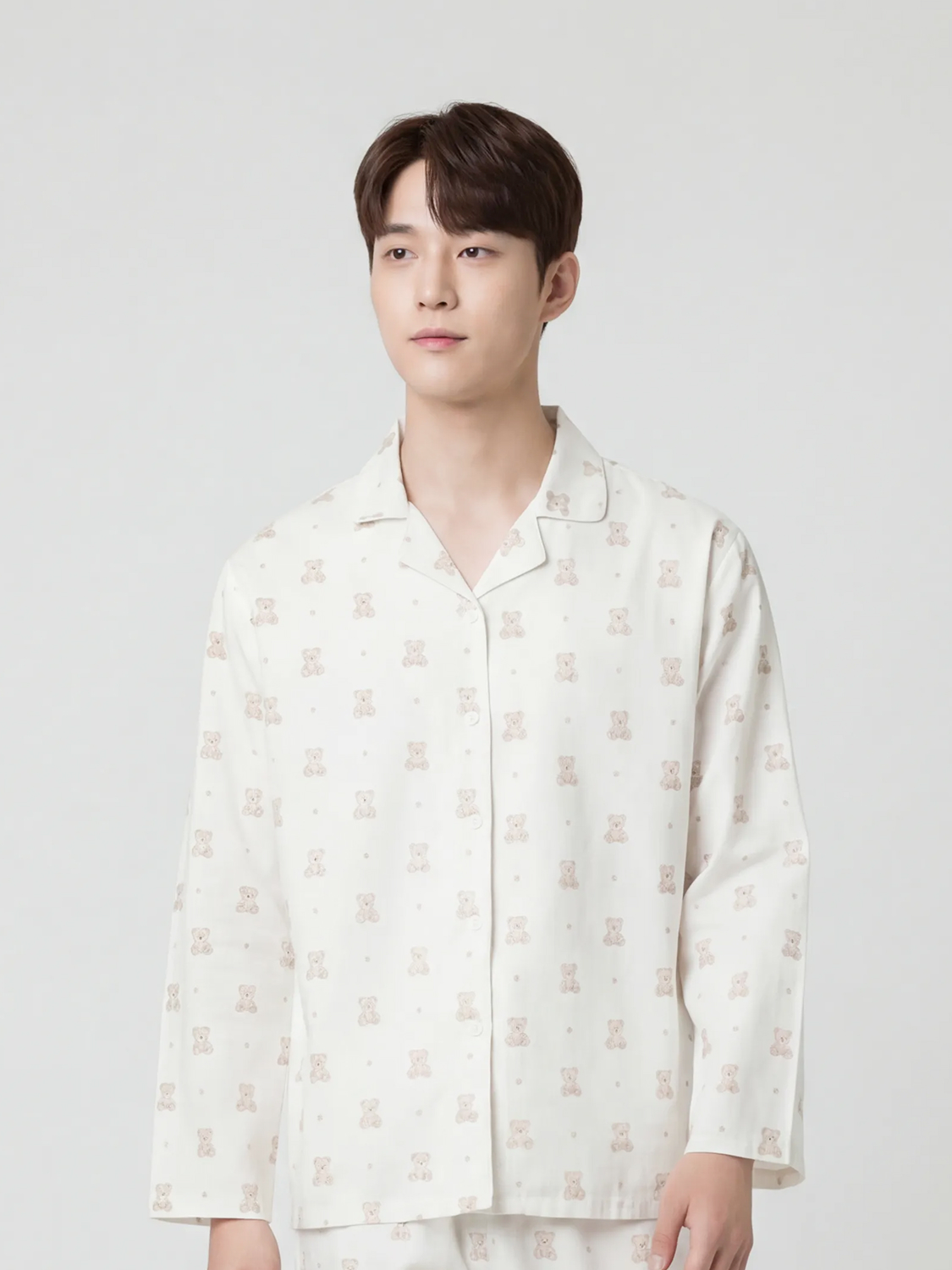 [Common] Pattern Print Pajama Top XL Ivory