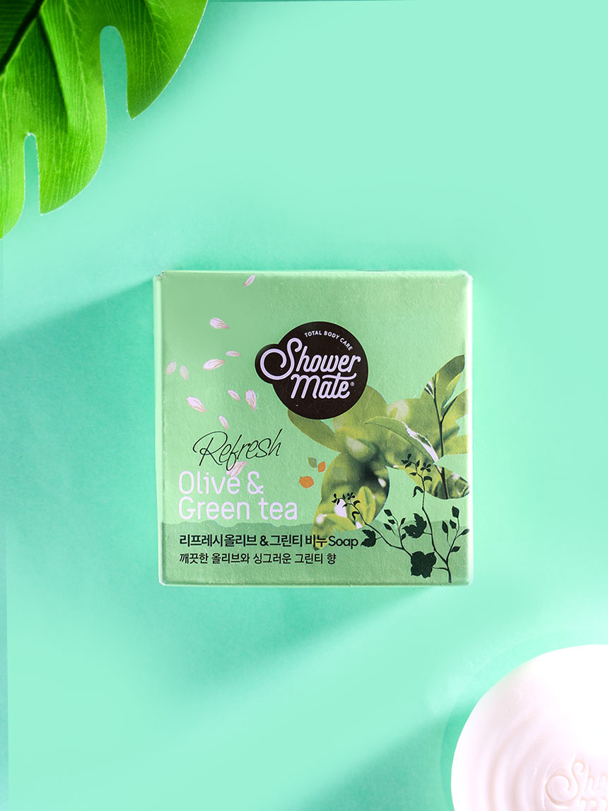 Shower Mate Soap 90g Refresh Olive & Green Tea
