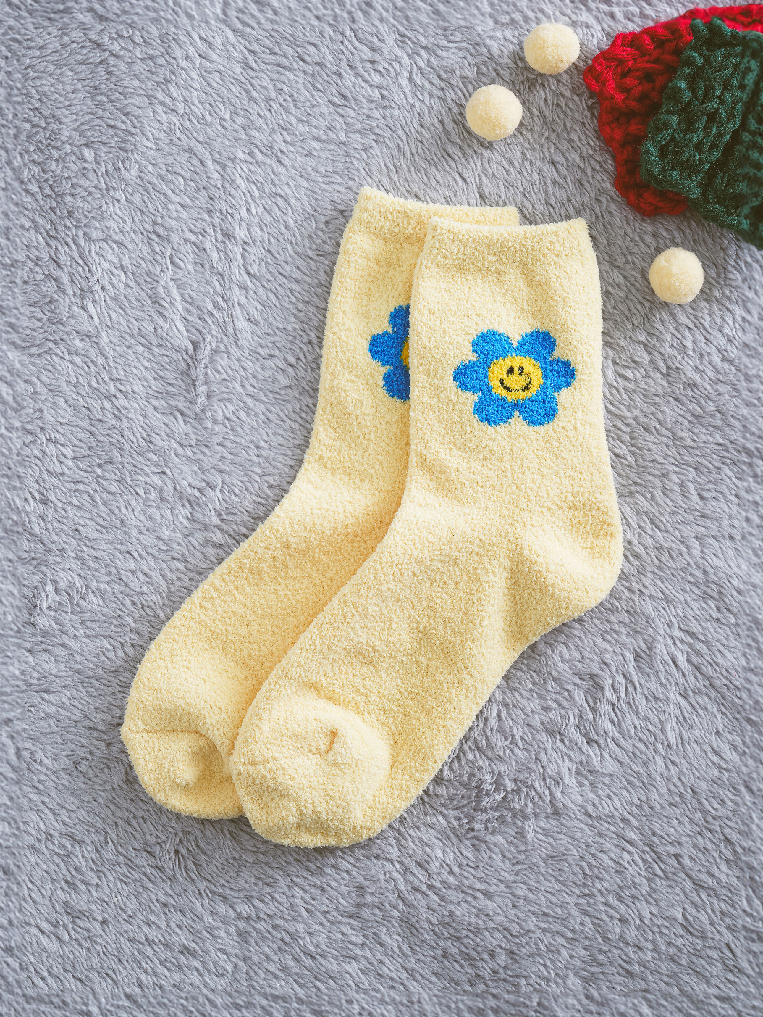 Kikiya Socks Flower Sleep Socks Yellow